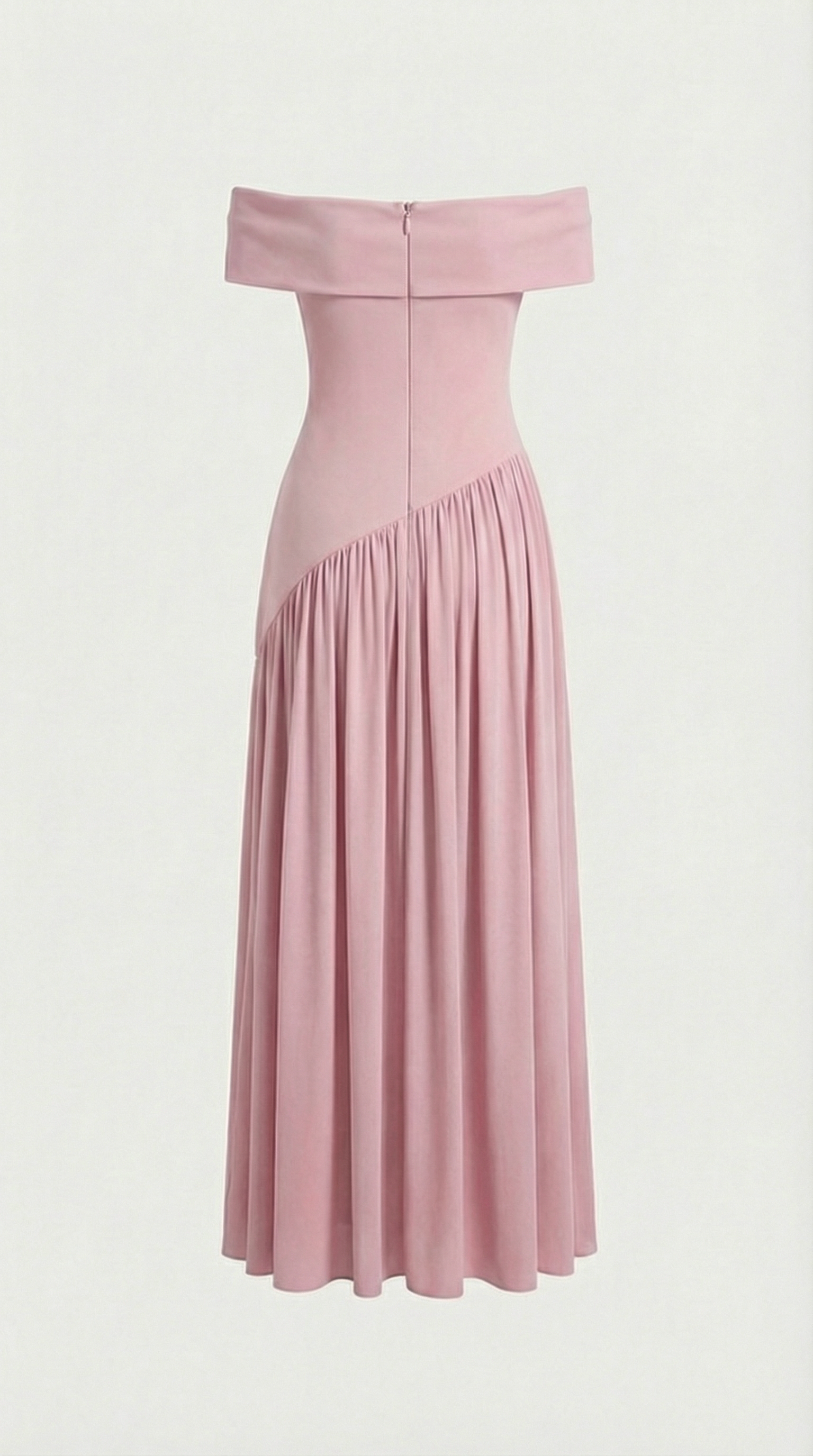 Fleur - Strapless Dress with Extravagant High Slit Pink