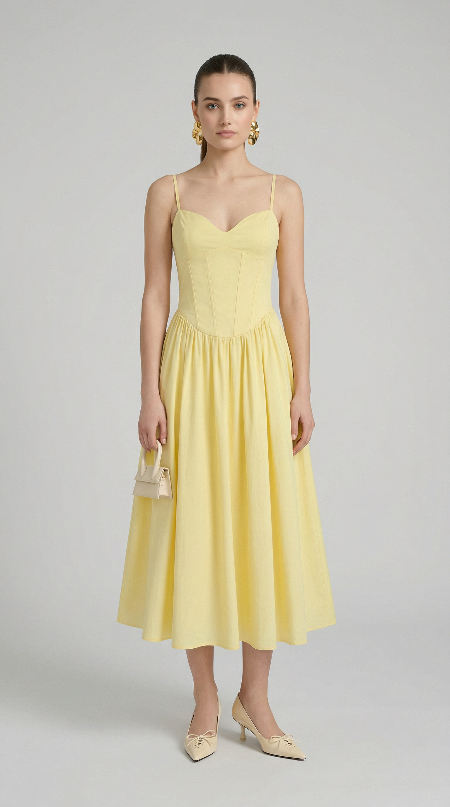 Tesa - Bodice Pleated Midi Dress