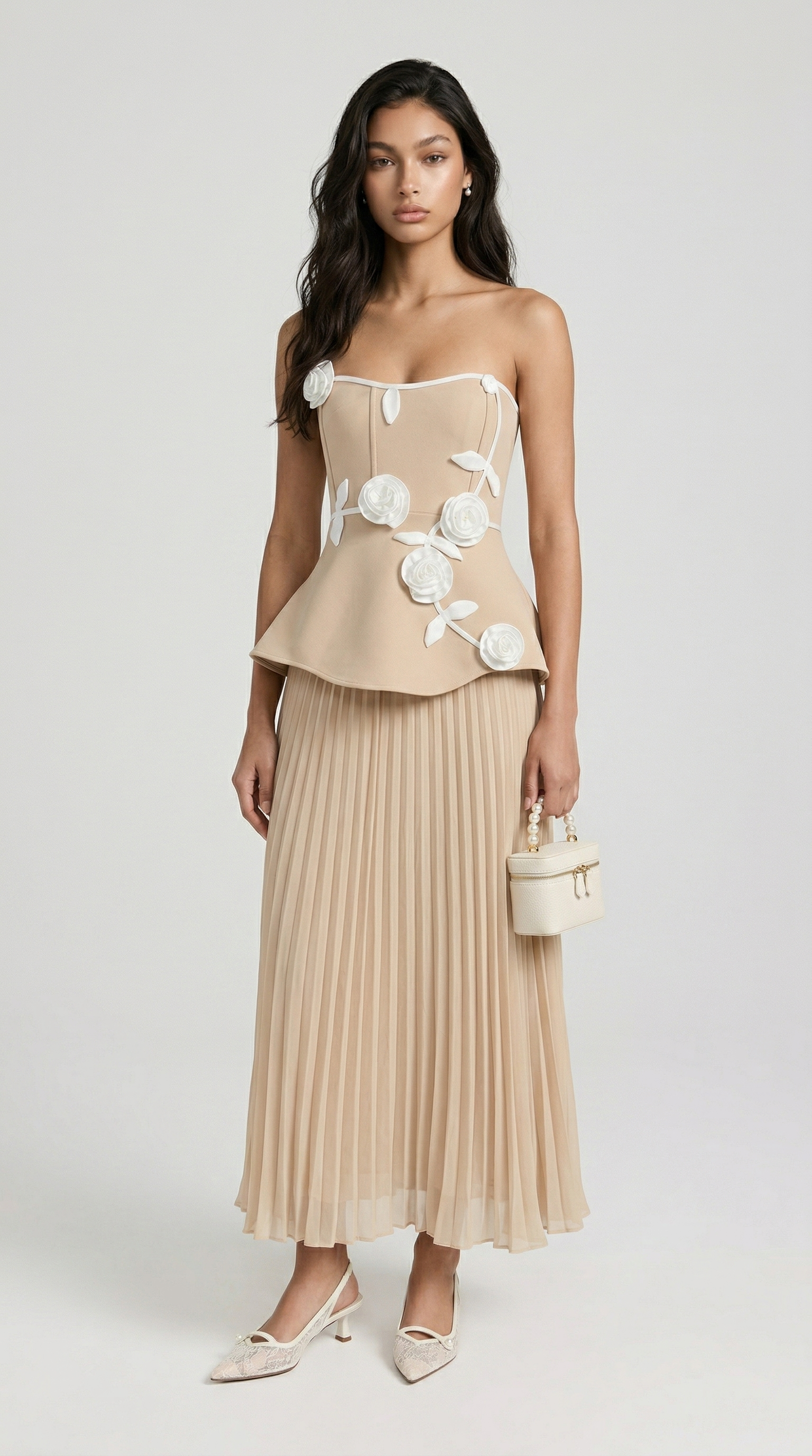 beige peplum dress Beige Peplum Kurta Sharara Set