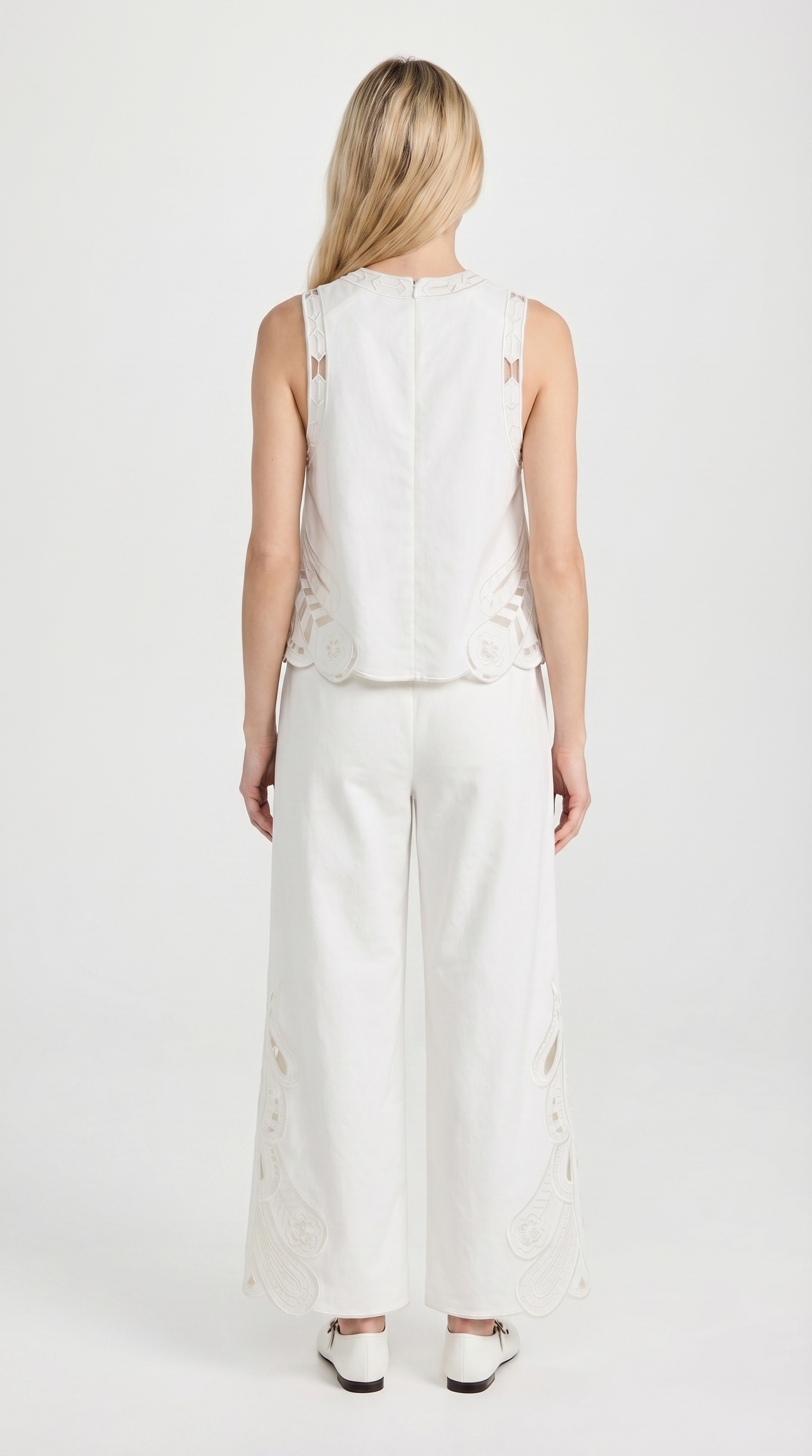 Nuro - Embroidered Eyelet Two-Piece Set