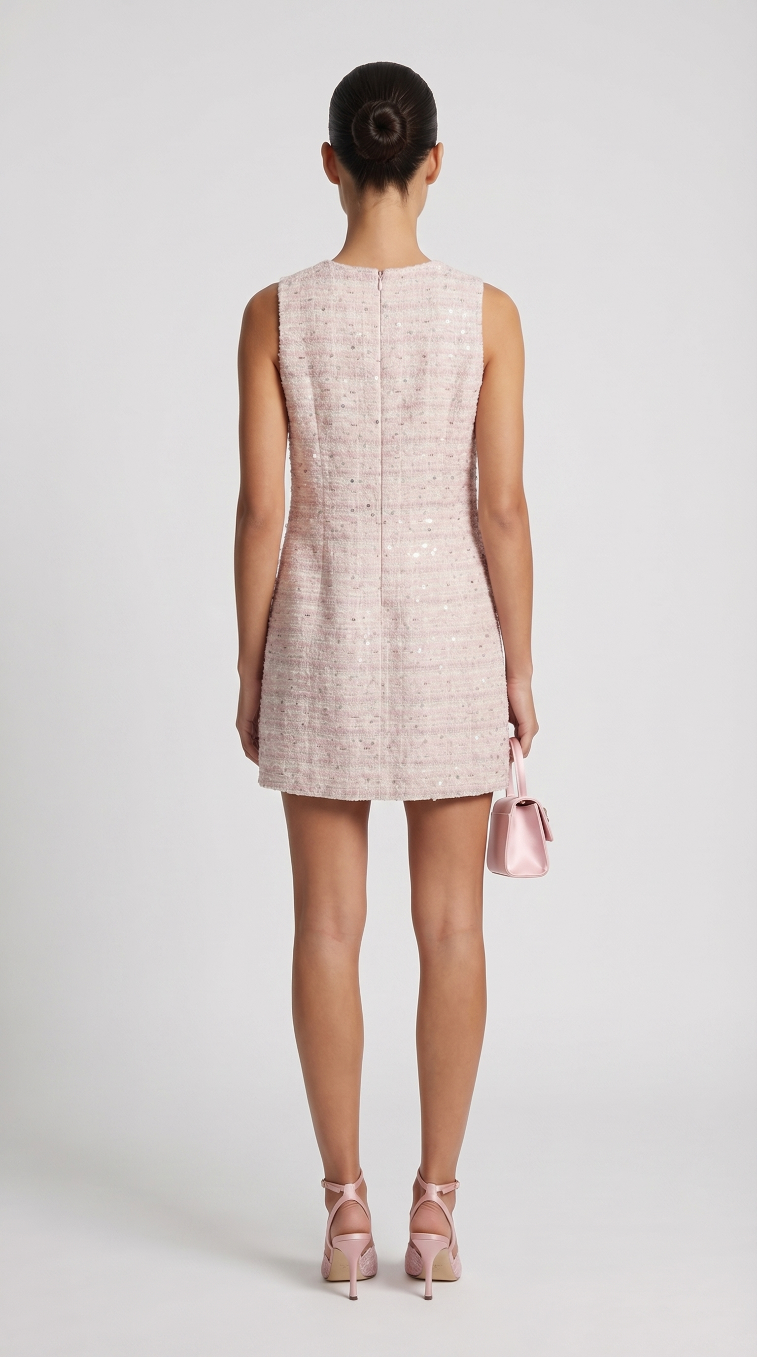 Vika - Sequin Tweed Bow-Detail Dress