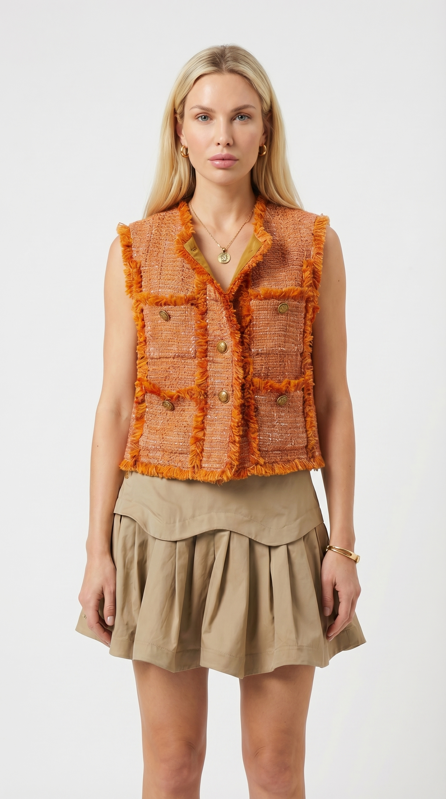 Aso - Scalloped Tiered Mini Skirt