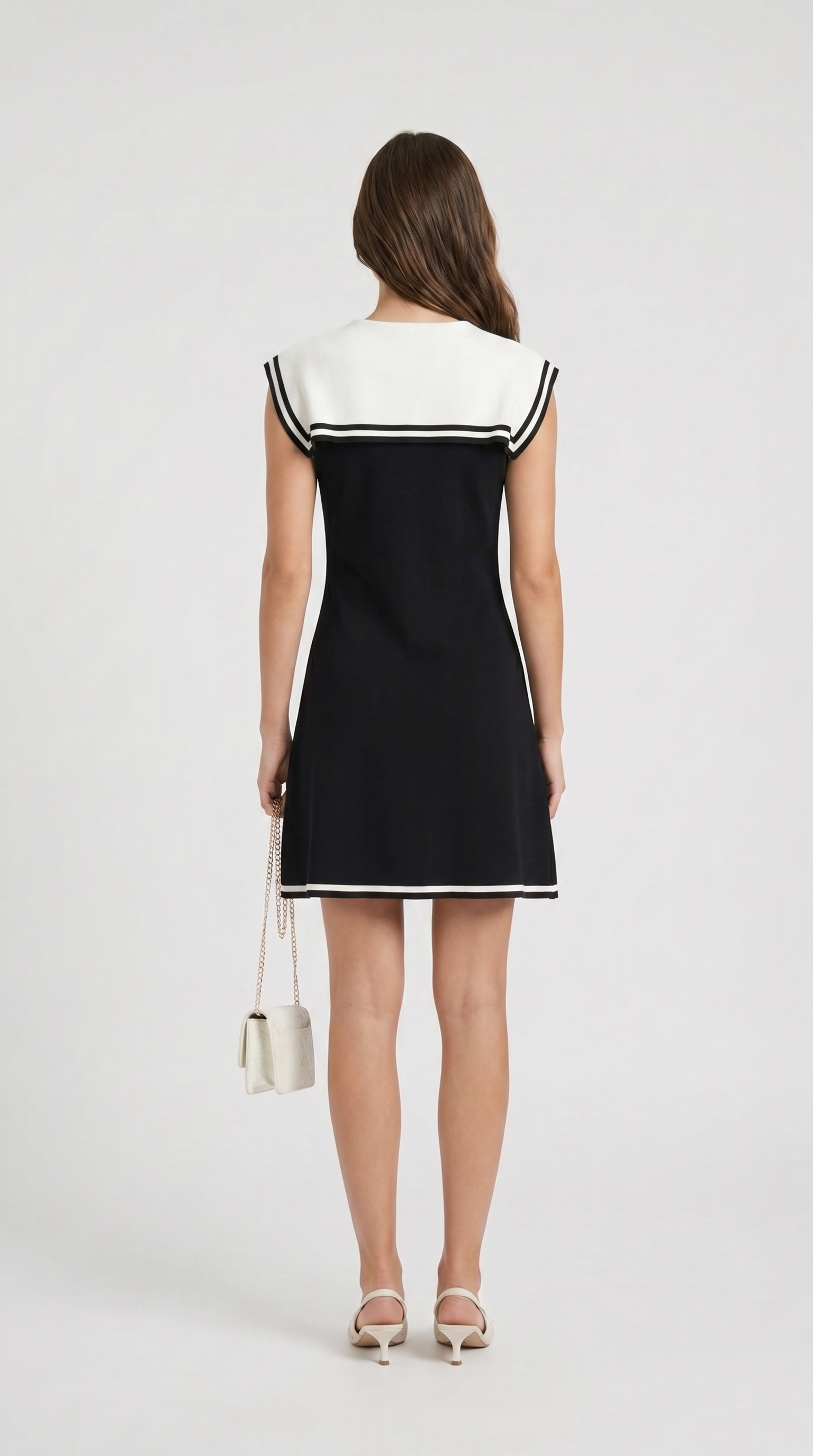 Dali - Contrast Sailor-Collar Mini Dress