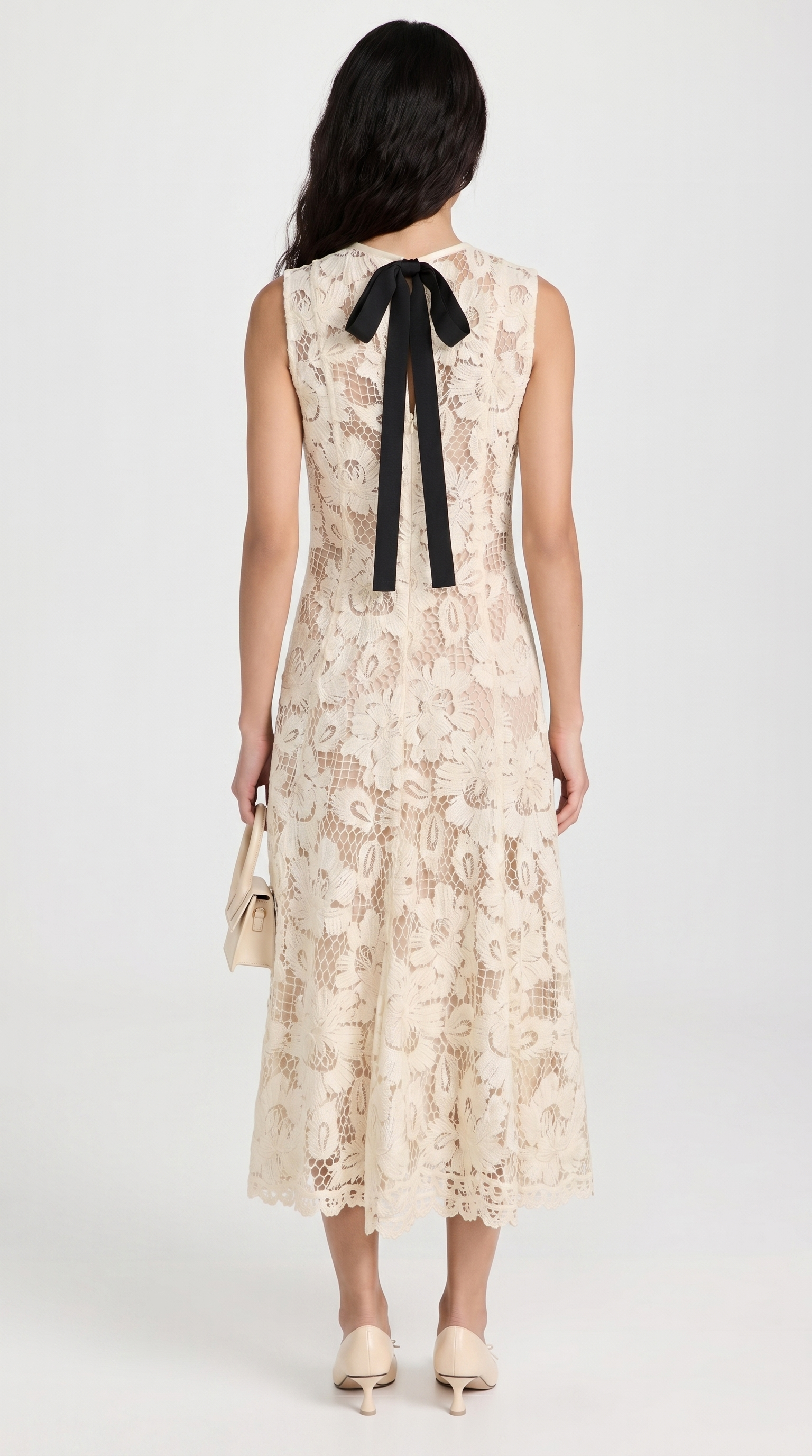 Esten - Sleeveless Guipure Lace Midi Dress
