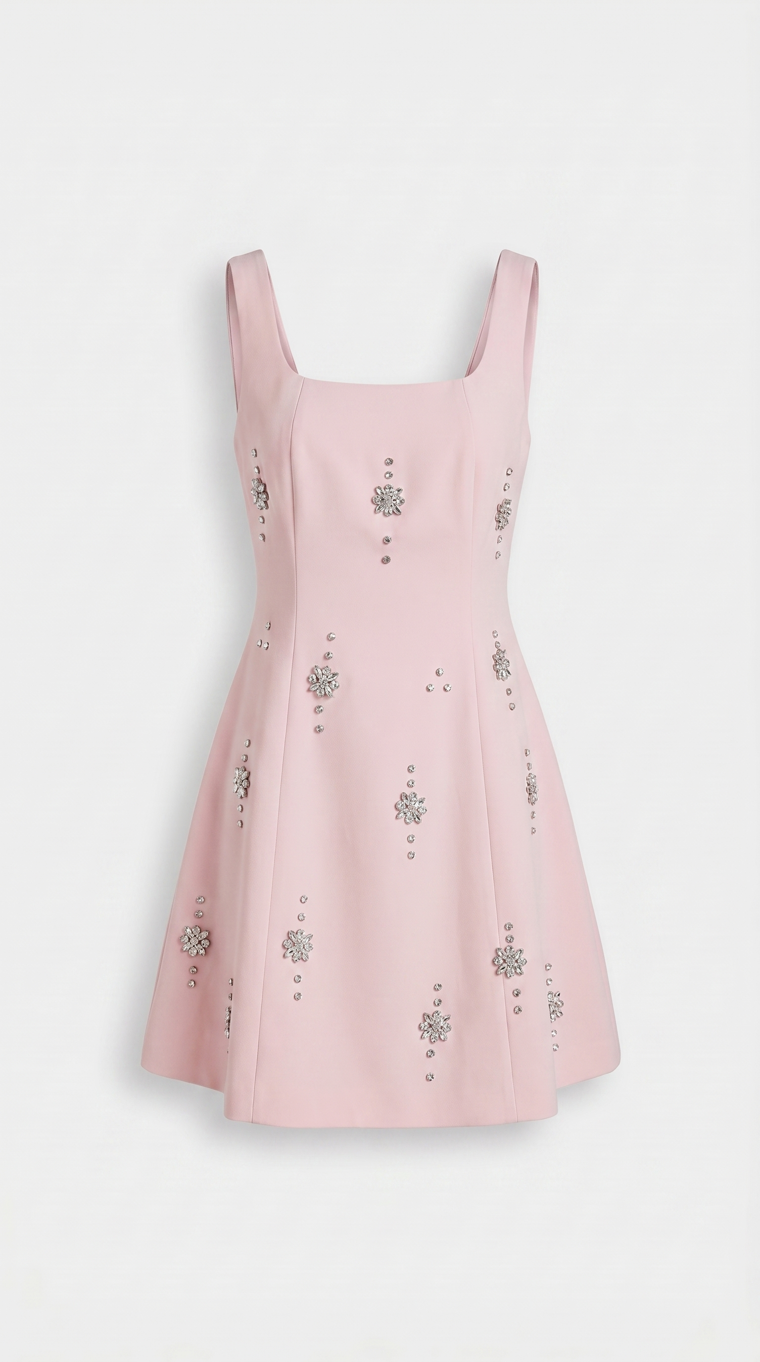 Mona - Crystal-Embellished A-Line Mini Dress Pink