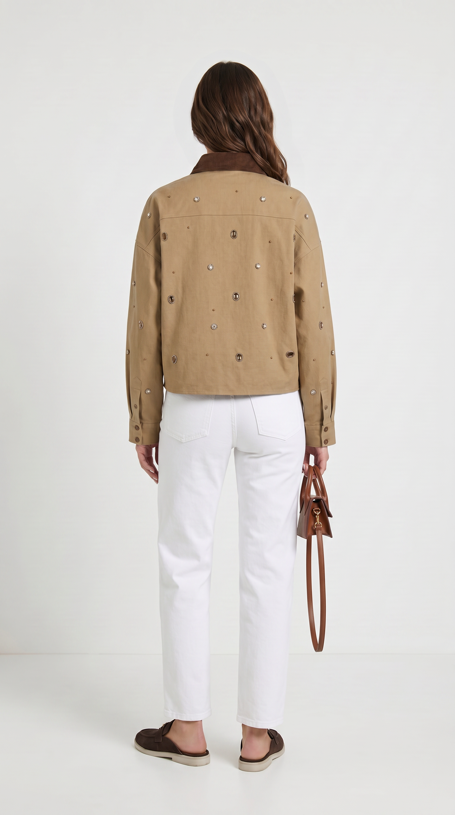 Rila - Chaqueta de algodón con incrustaciones de diamantes