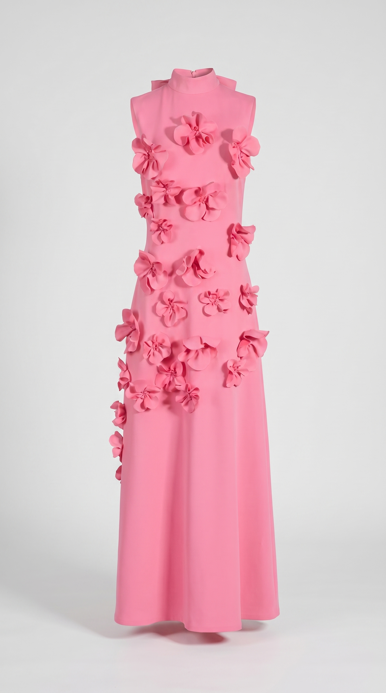 Conta – 3D-Blumenapplikation Maxikleid mit Stehkragen Pink