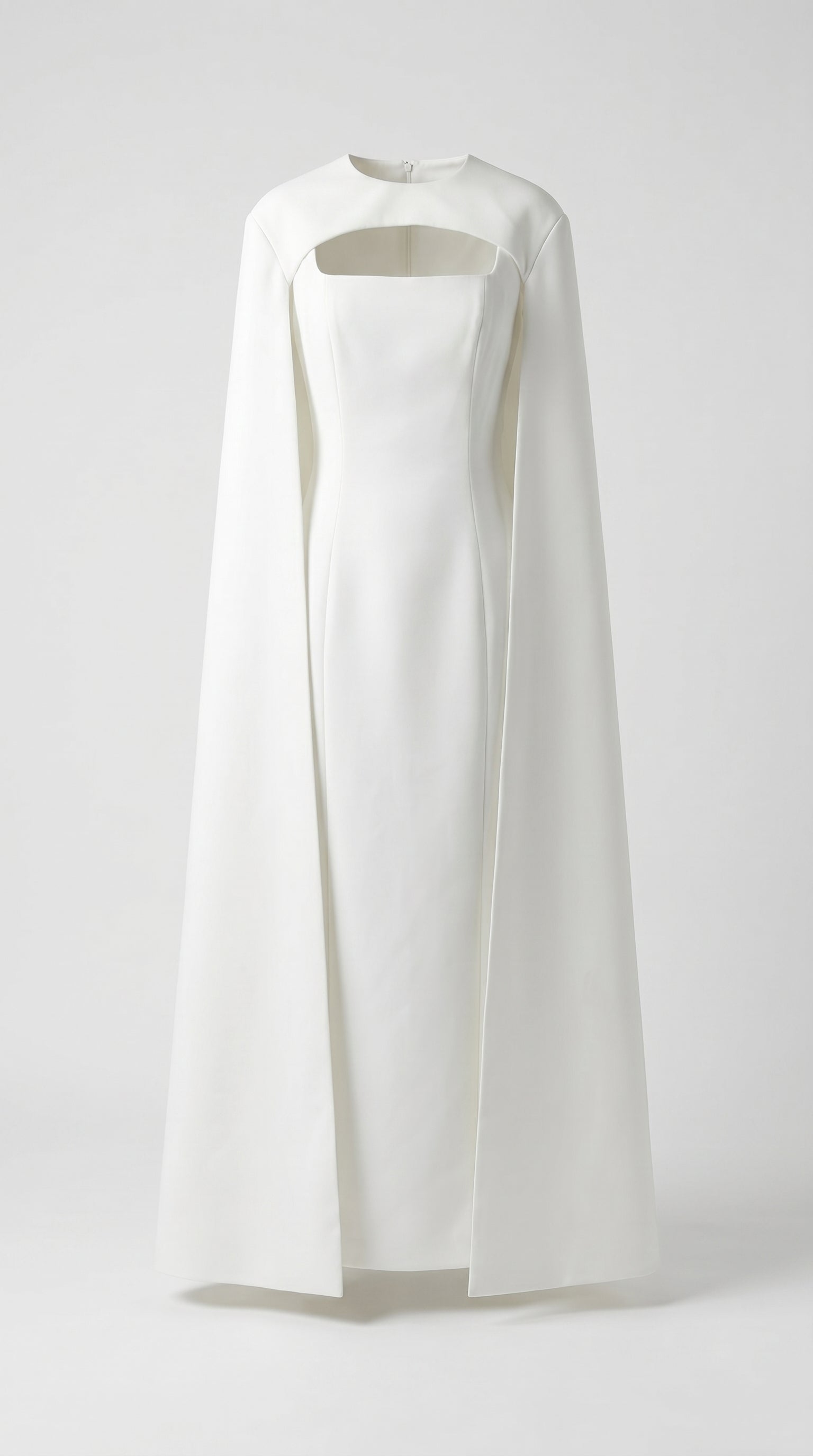 Ama - Vestido minimalista con chal combinado blanco