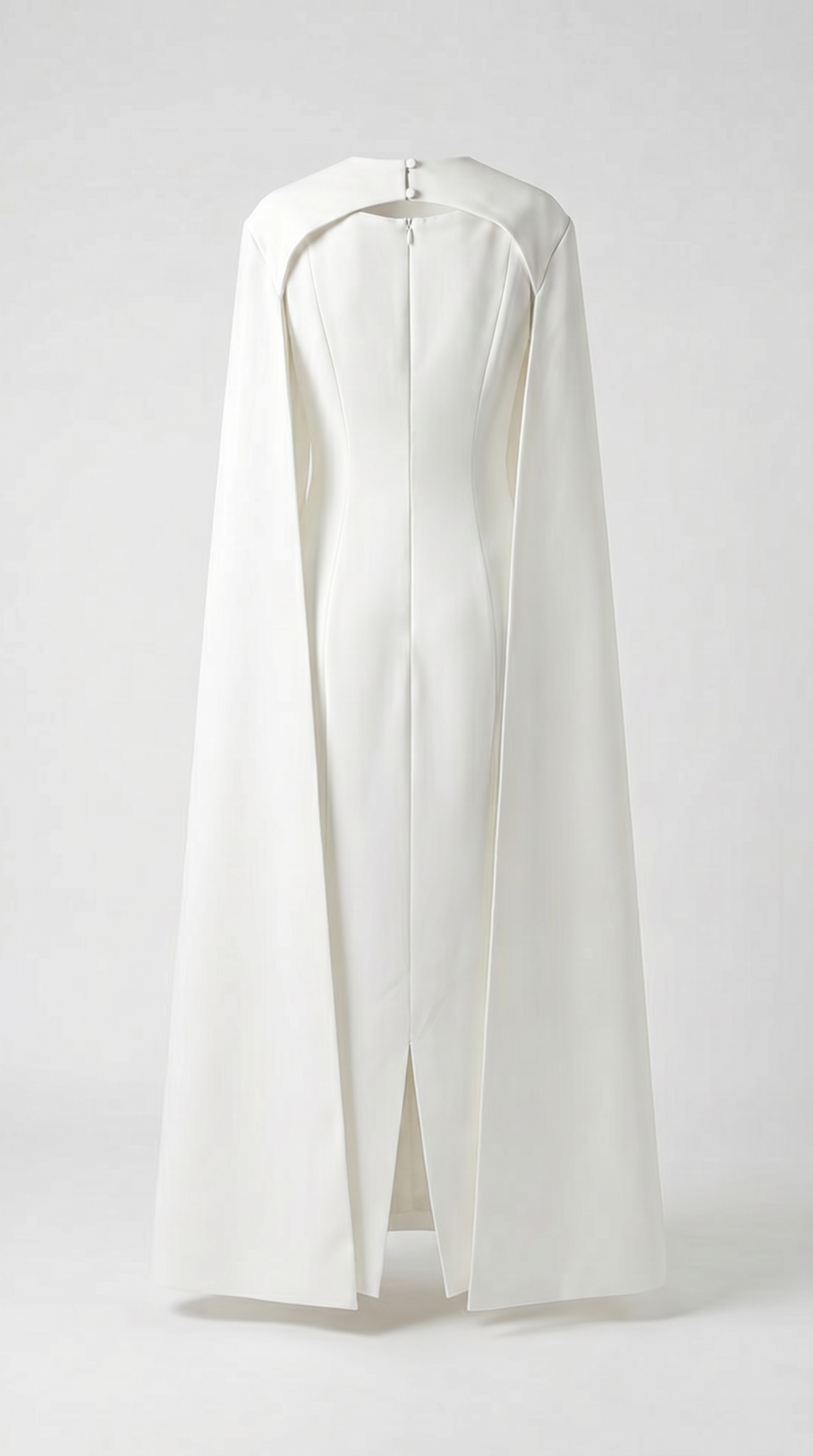 Ama - Vestido minimalista con chal combinado blanco