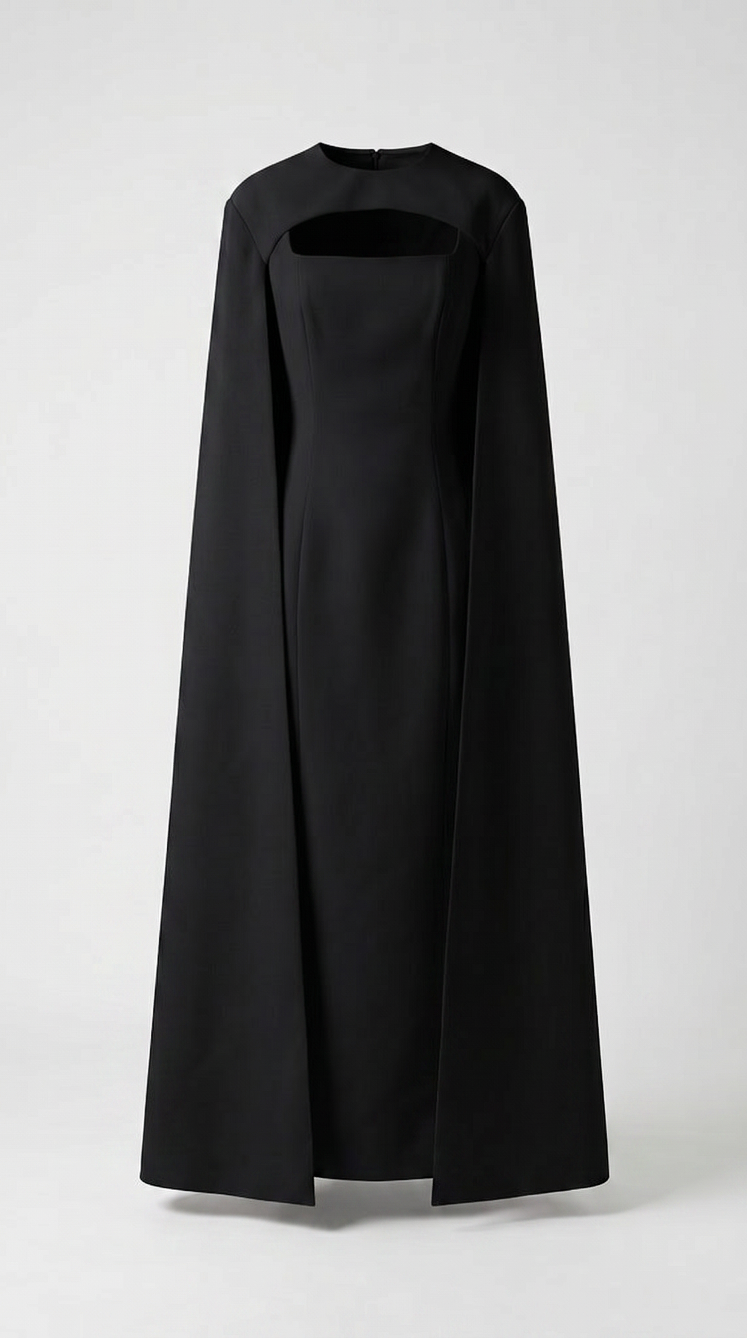 Ama - Minimalist Spliced Shawl Gown Black