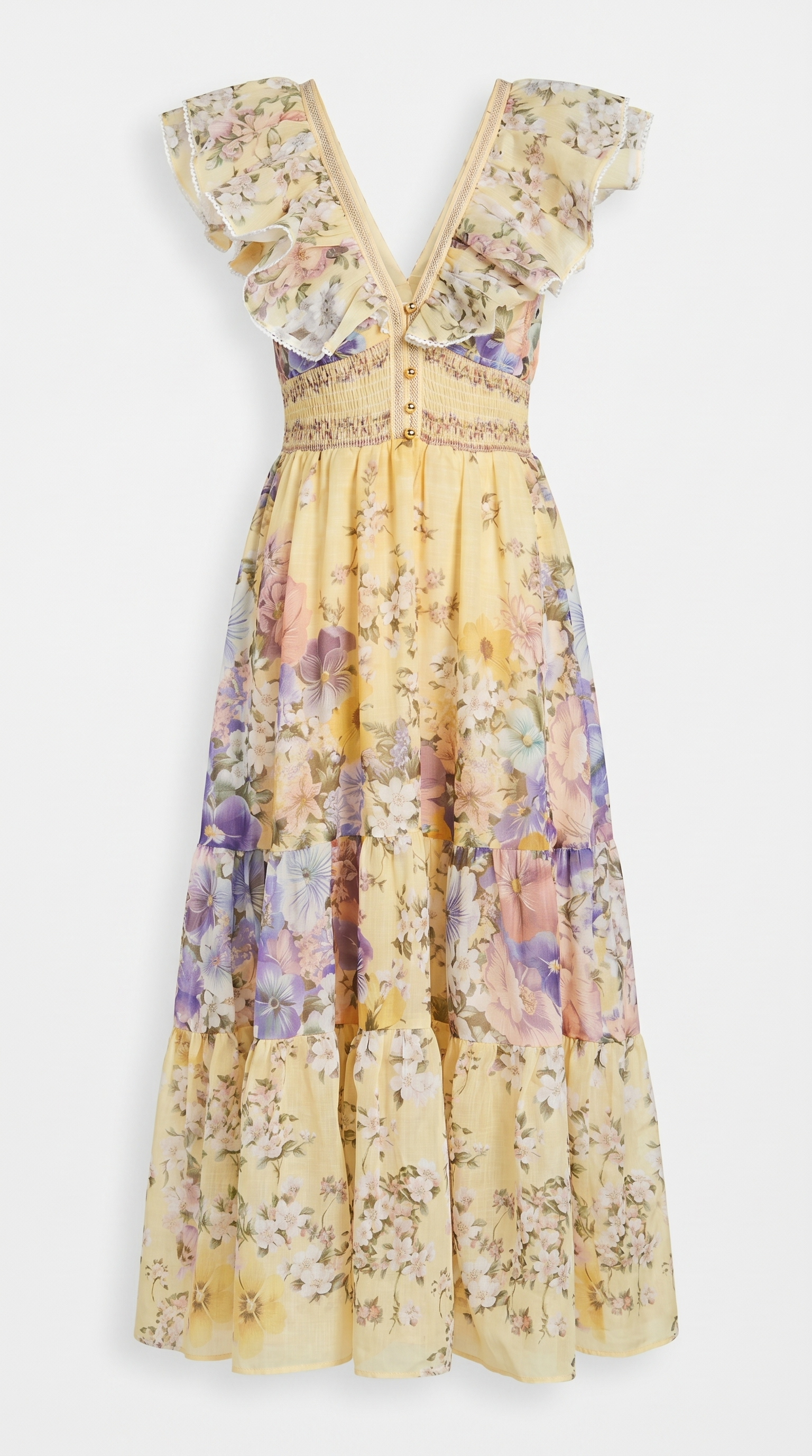 Natalia - Ruffled Tiered Floral Midi Dress