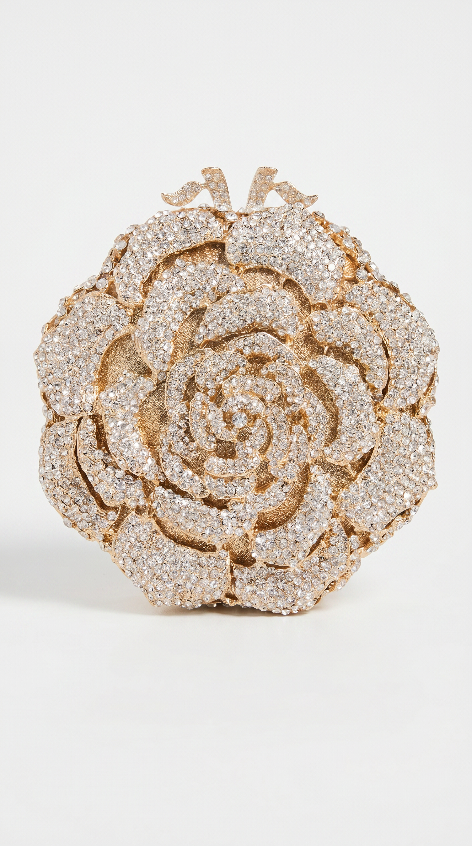 Luce - 3D Crystal Rosette Hard-Case Minaudière Clutch