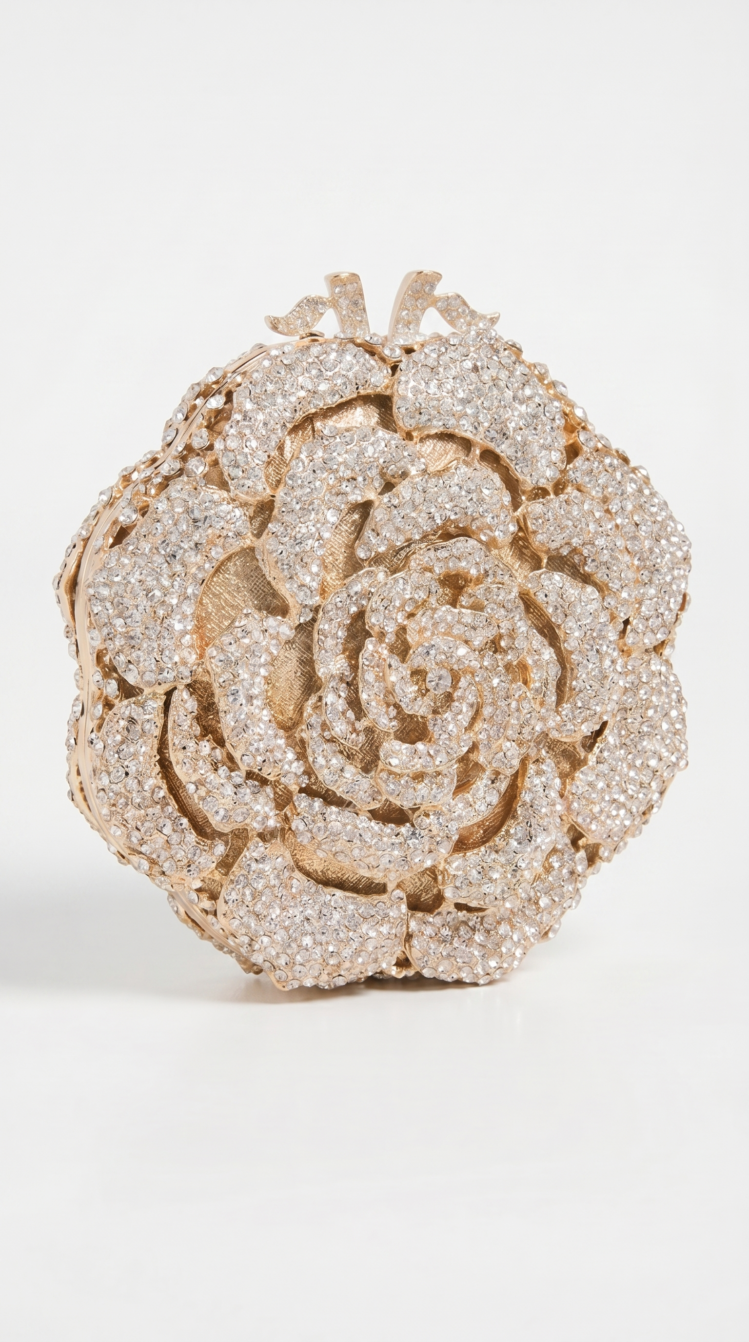 Luce - 3D Crystal Rosette Hard-Case Minaudière Clutch