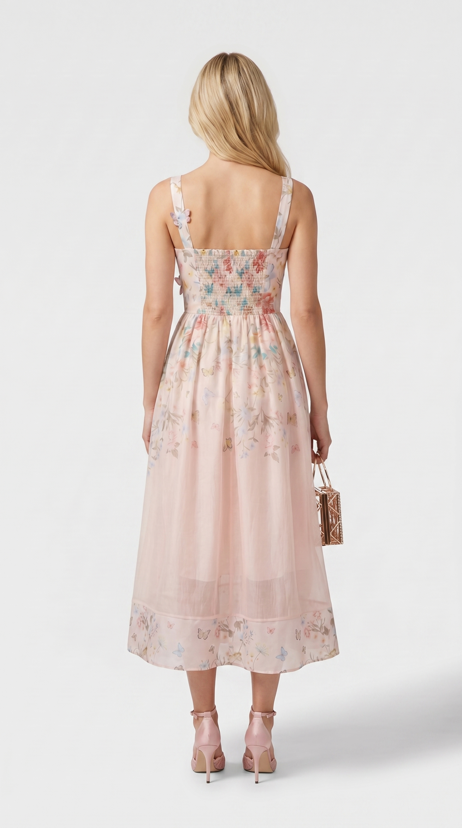 Naut - Floral Organza Bustier Midi Dress