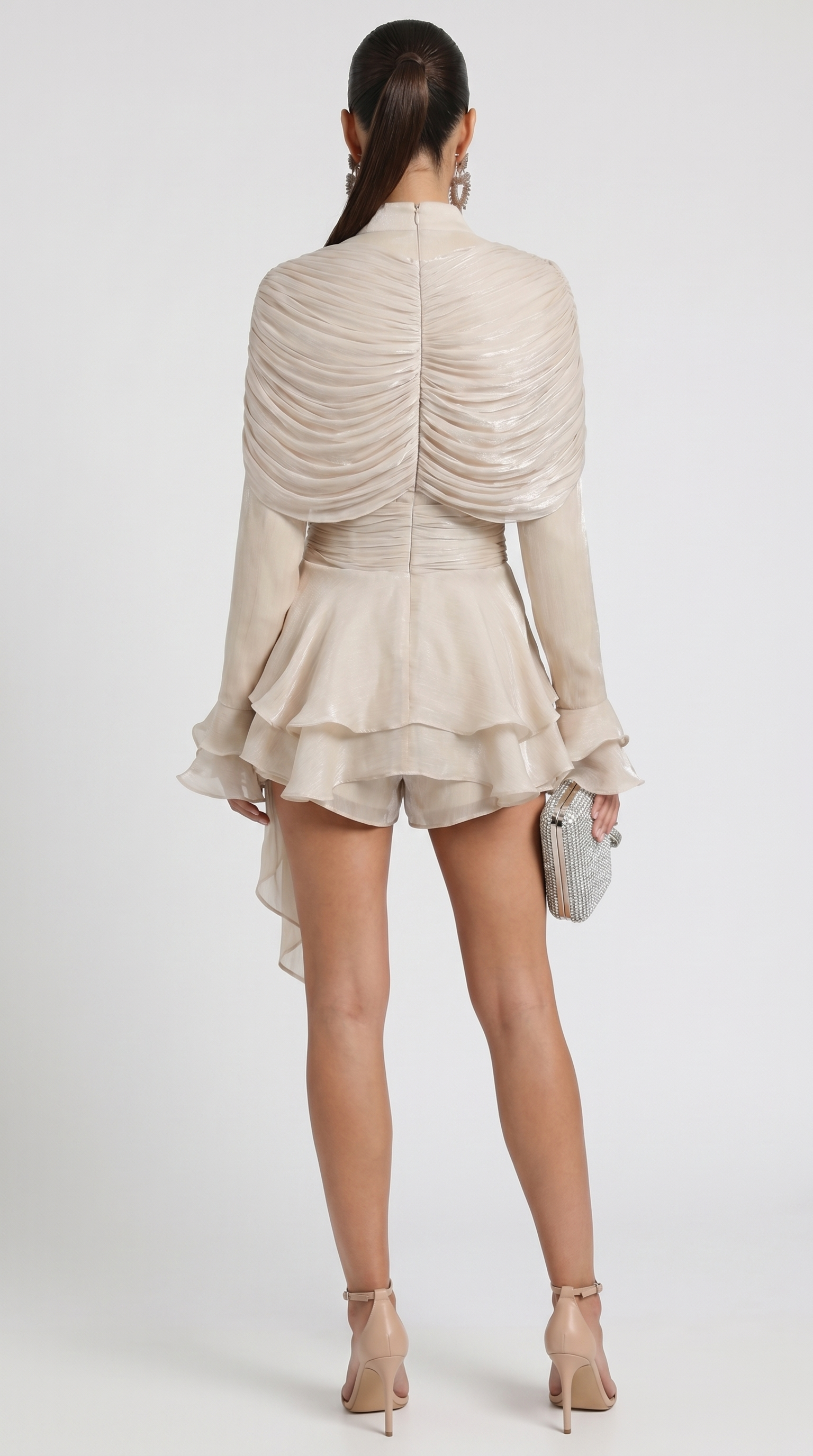 Soma - Draped Ruched Shimmer Mini Dress