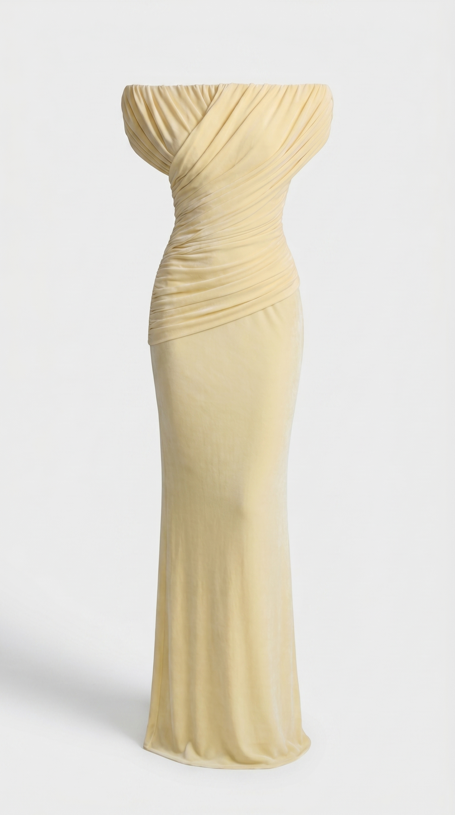 Roca - Off-the-Shoulder Draped Velvet Maxi Gown