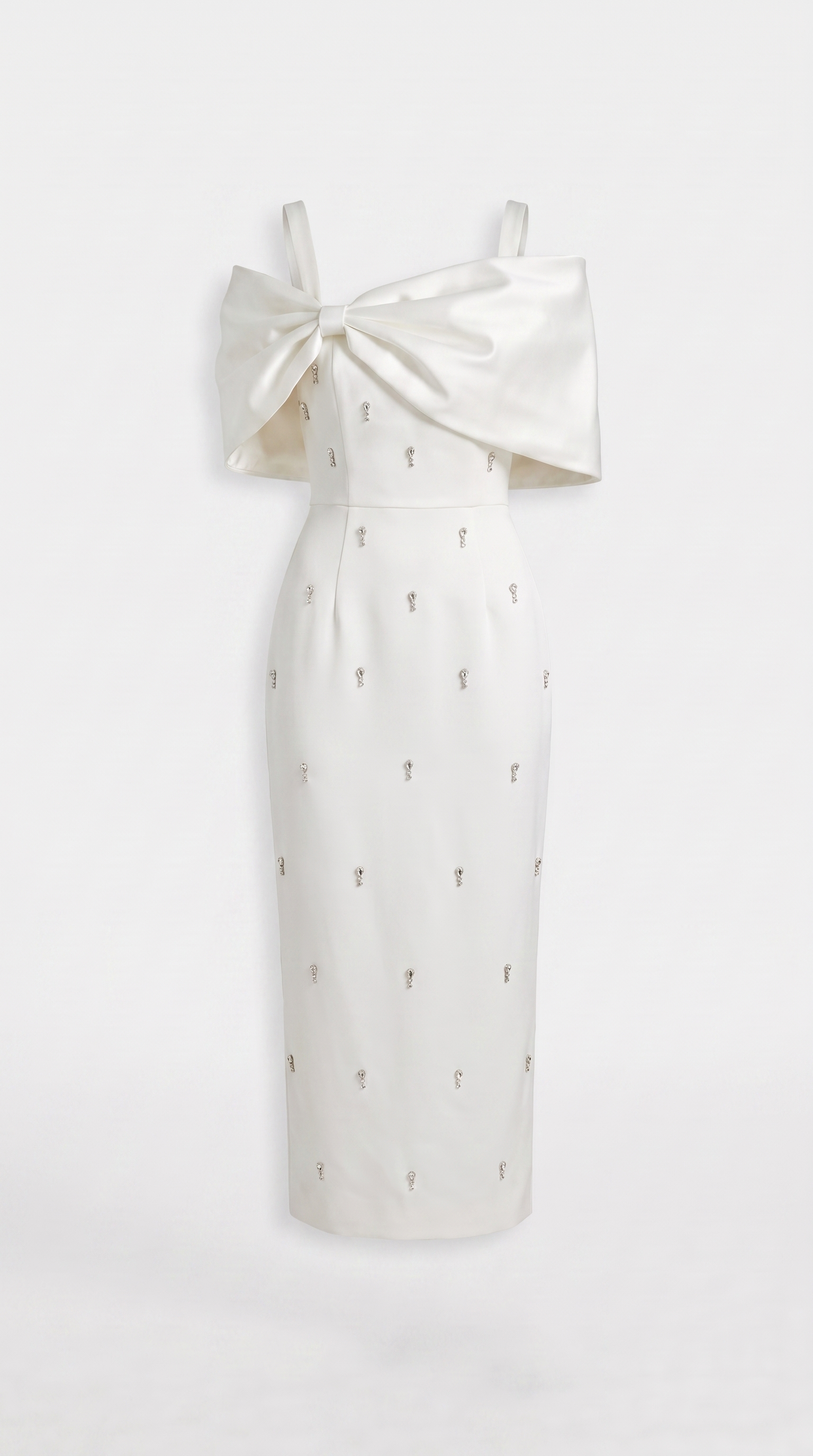 Tuli - Off-Shoulder Schleifen-Maxikleid Weiß