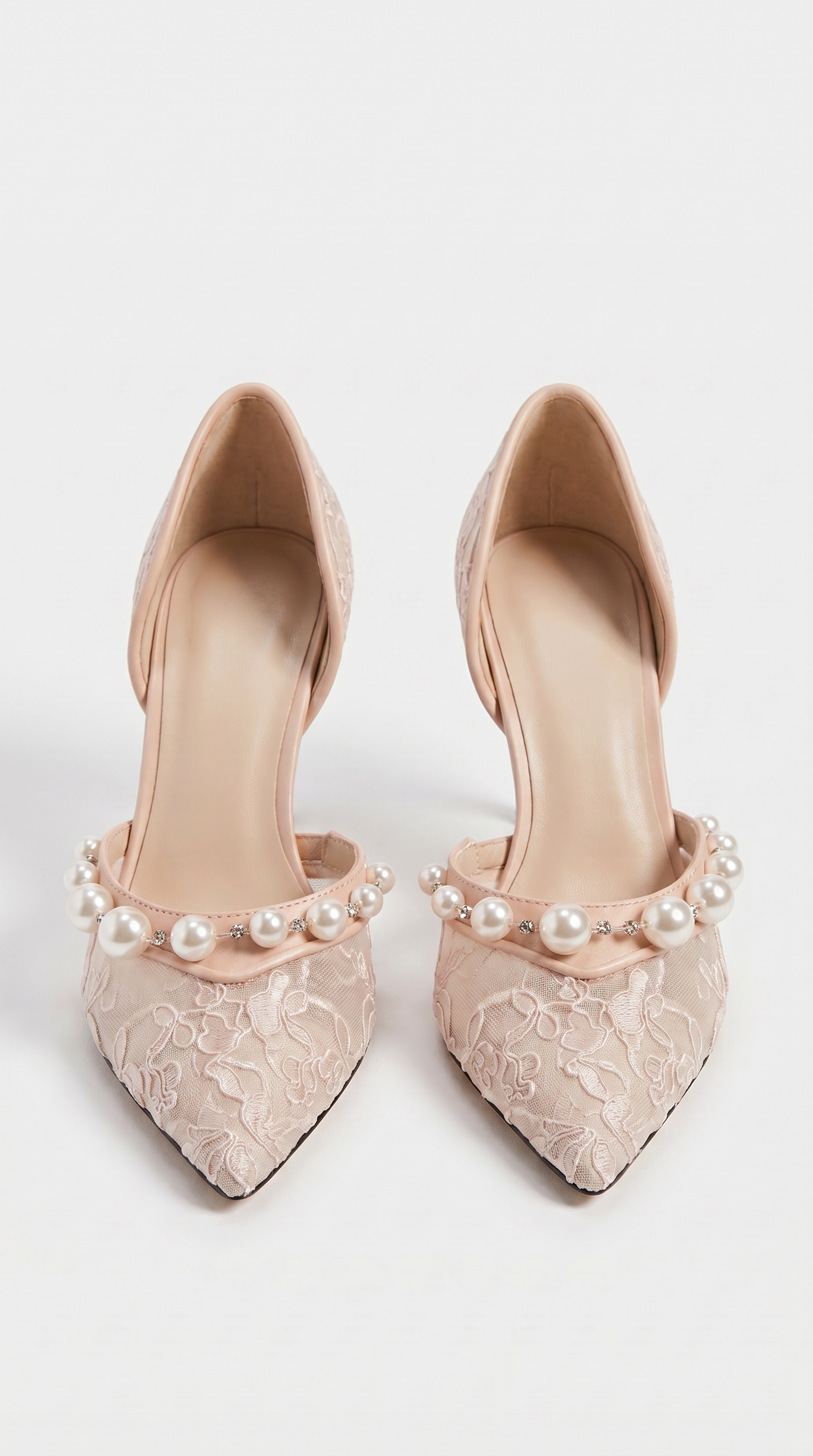 Astor - Pearl-Embellished Lace d'Orsay Pump