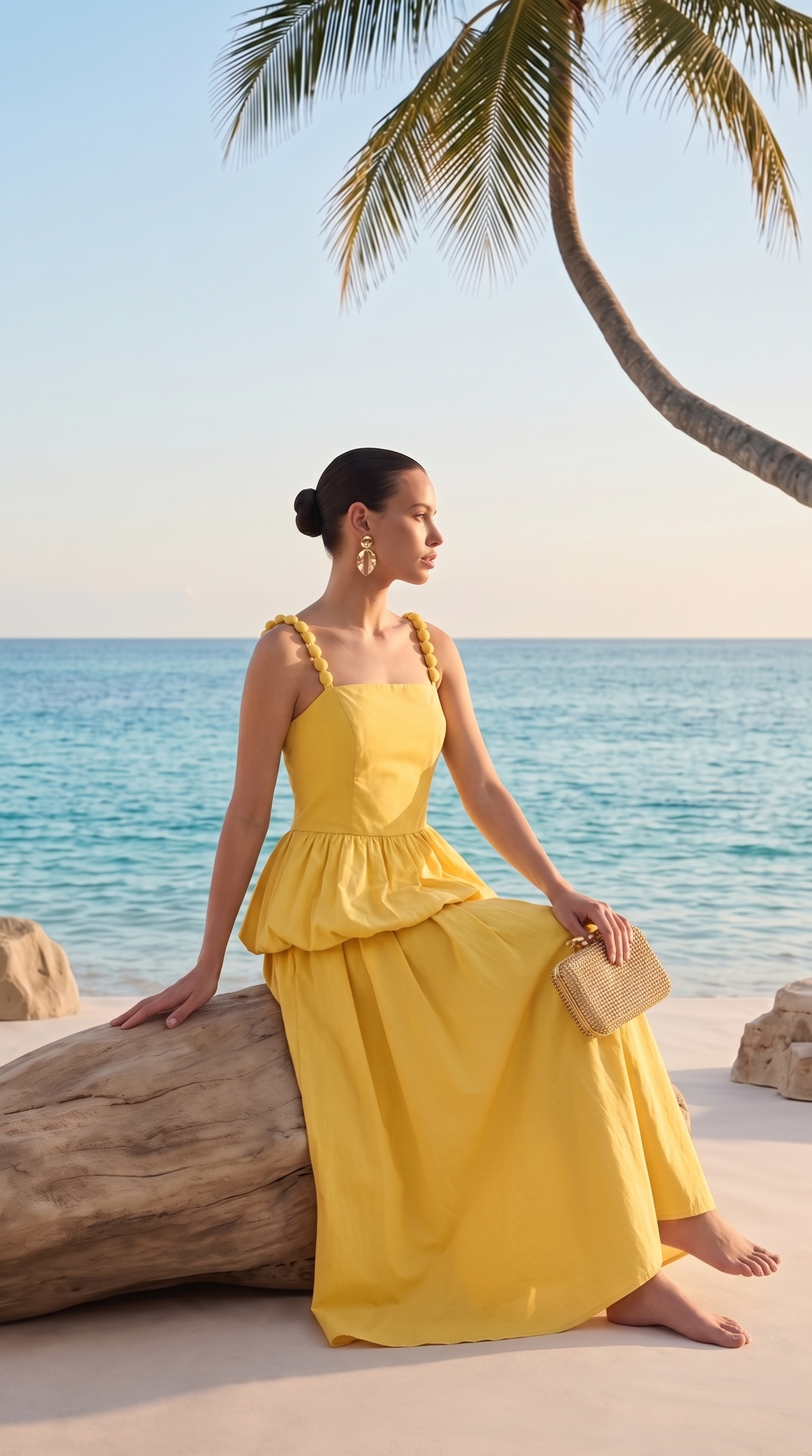 Raza - Bubble-Tiered Maxi Dress with Bobble Straps