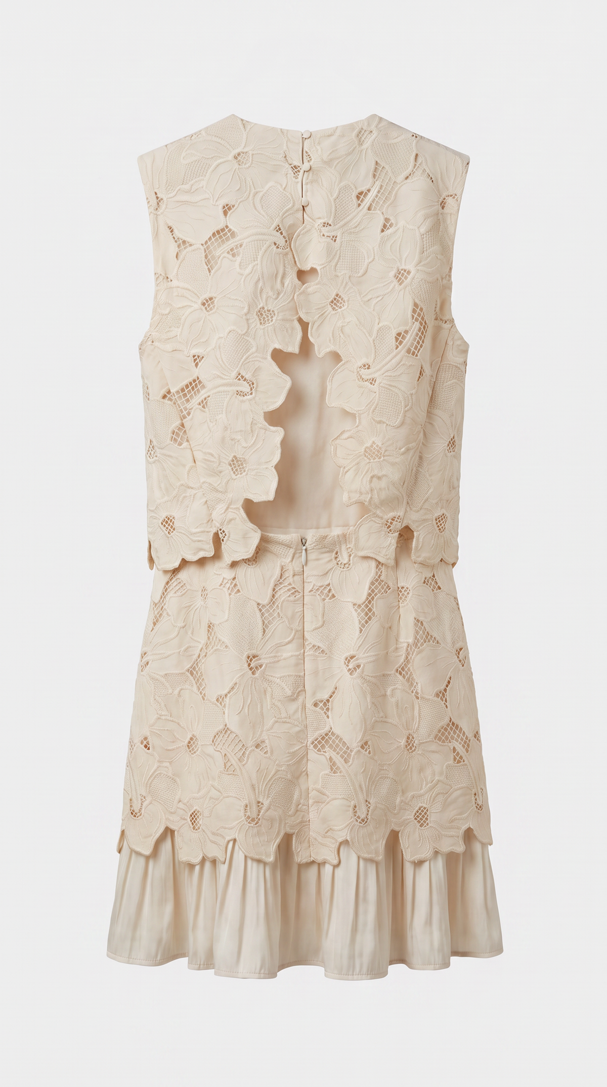 Zava - Guipure-Spitze & Falten-Chiffon-Set