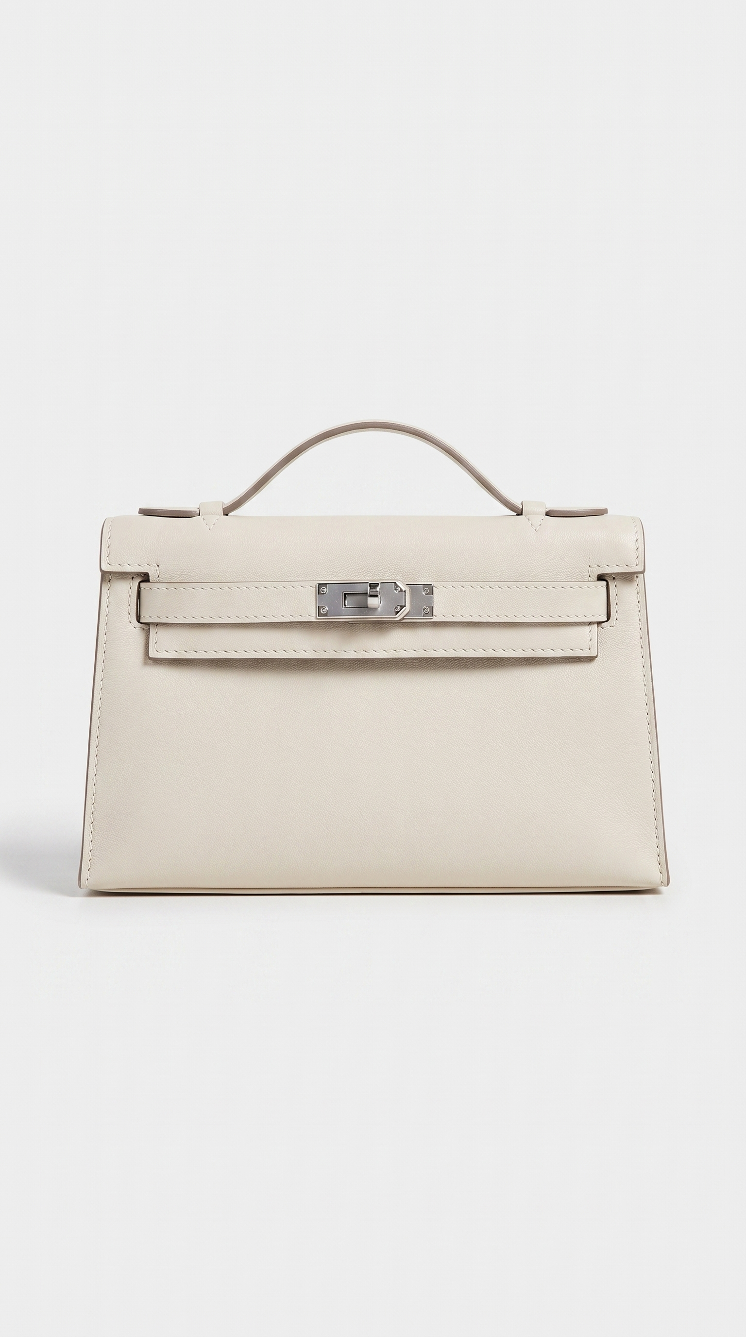 Sofi - Structured Leather Turn-Lock Handle Bag White