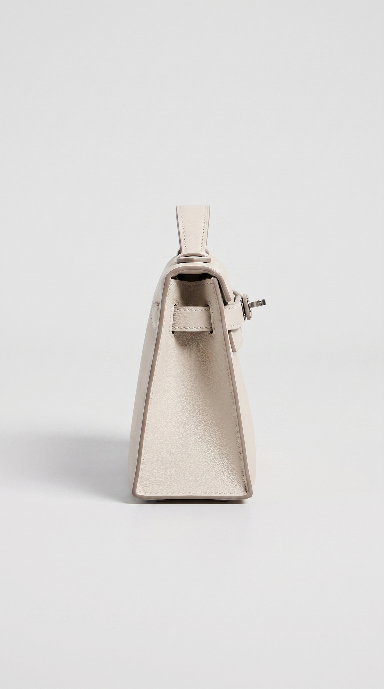 Sofi - Structured Leather Turn-Lock Handle Bag White