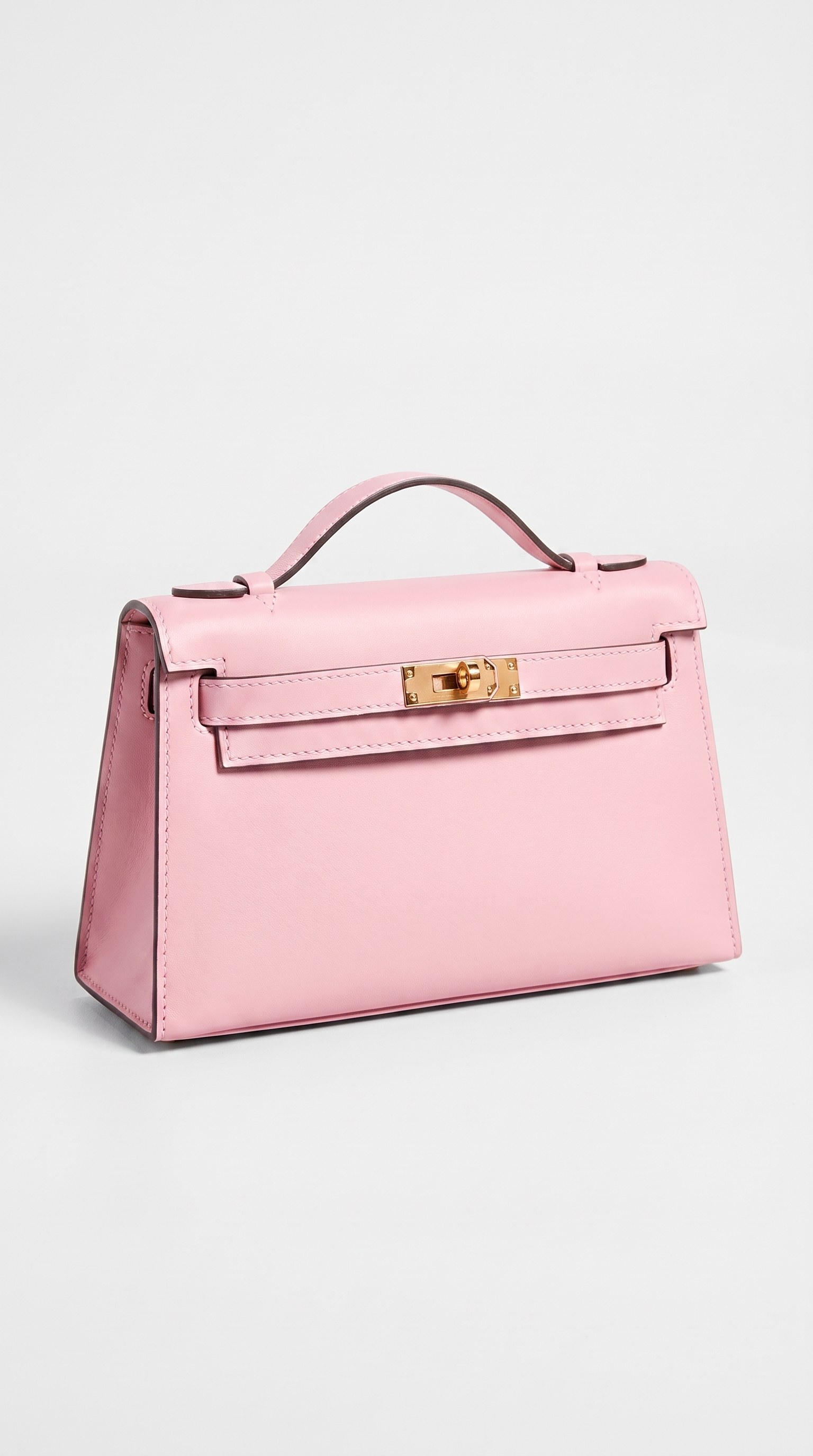 Sofi - Structured Leather Turn-Lock Handle Bag Pink
