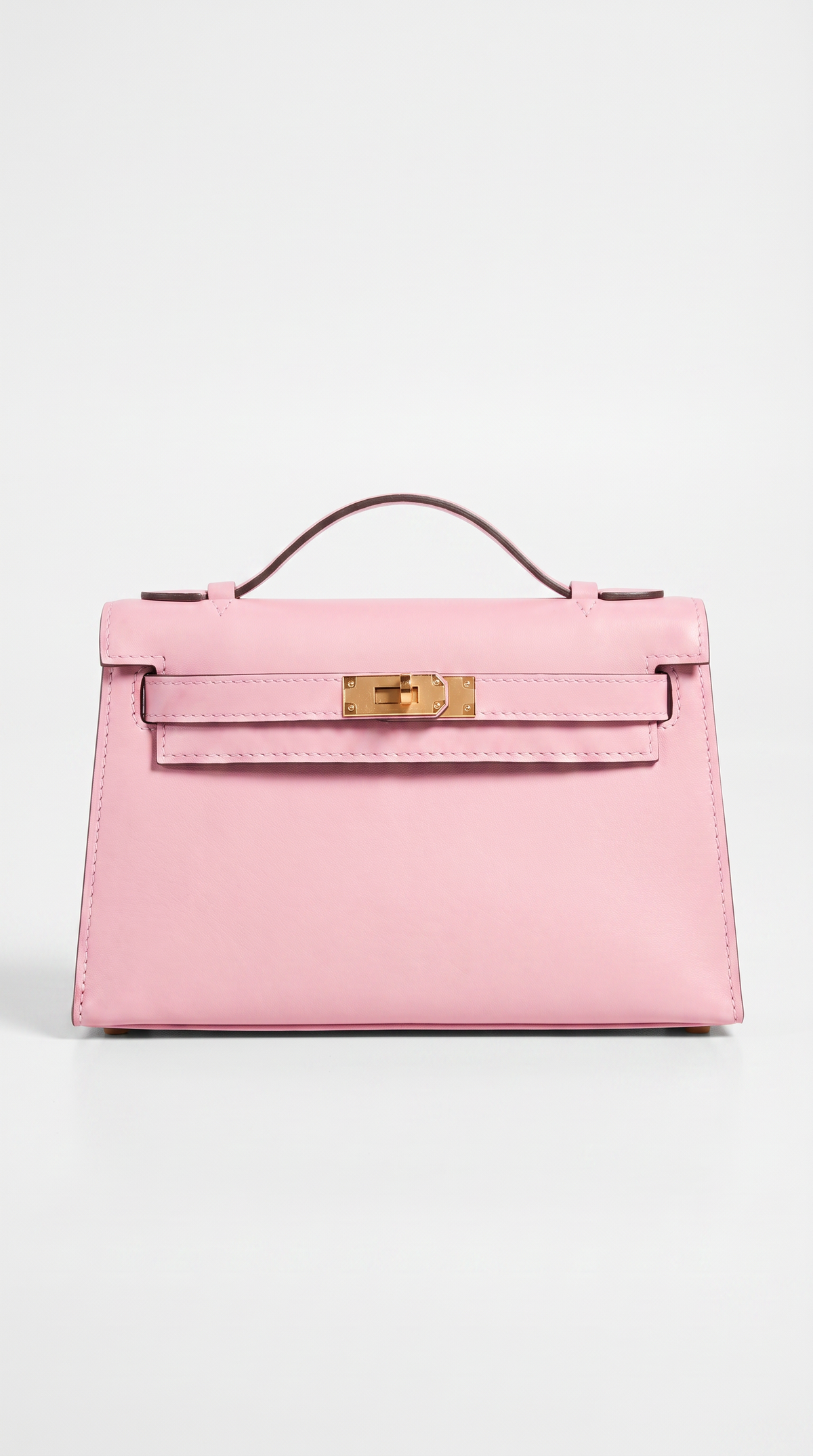 Sofi - Structured Leather Turn-Lock Handle Bag Pink