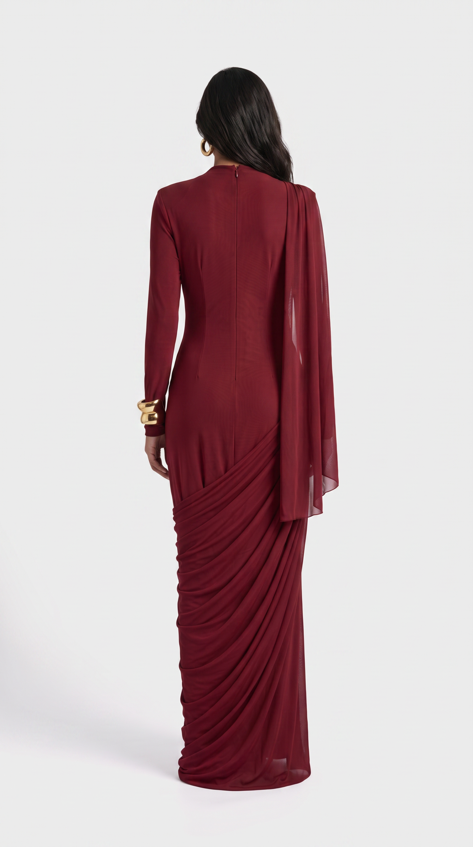 Naya - Elegancka sukienka maxi vintage z łączonymi wstążkami