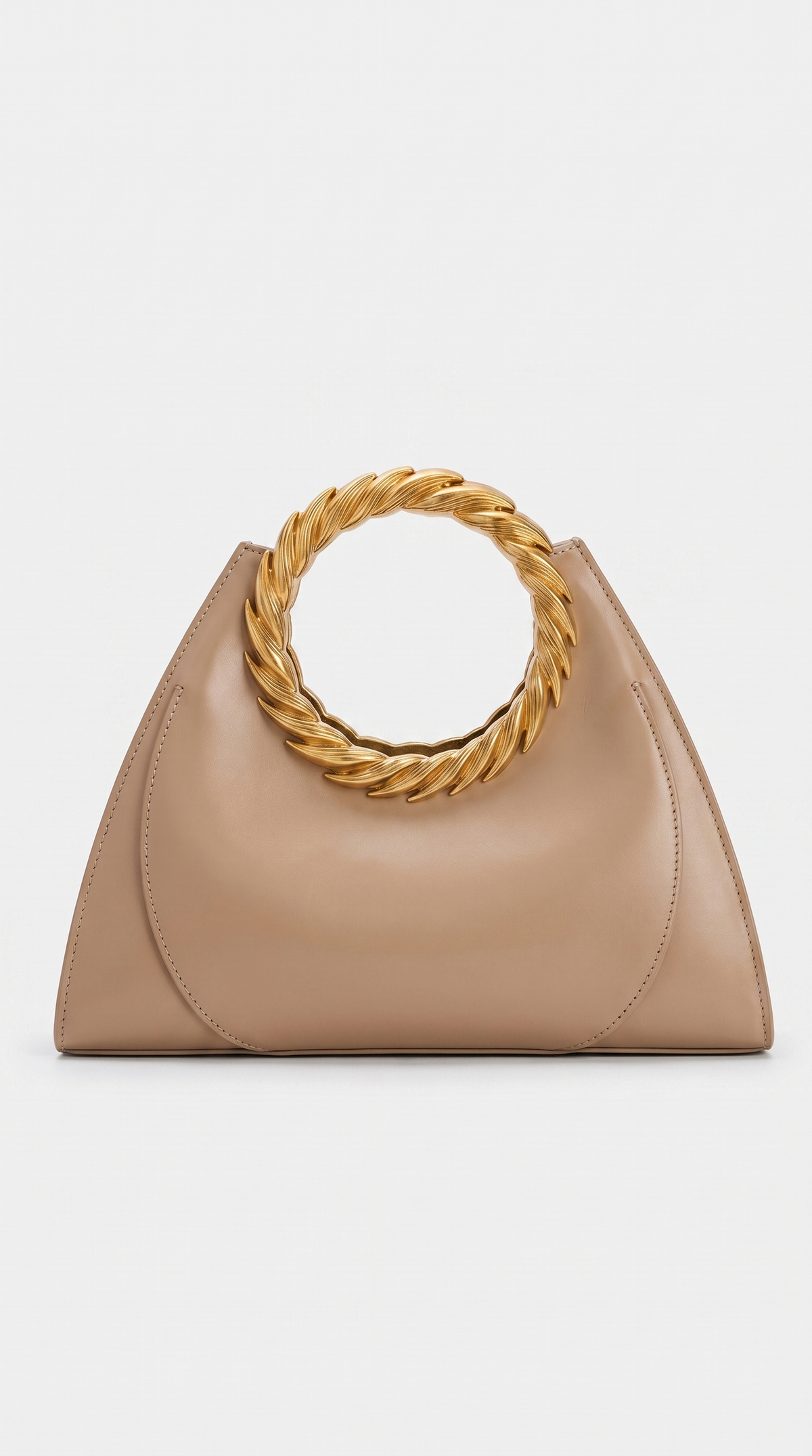 Lyra - Sculptural Twisted-Handle Leather Tote Bag Brown