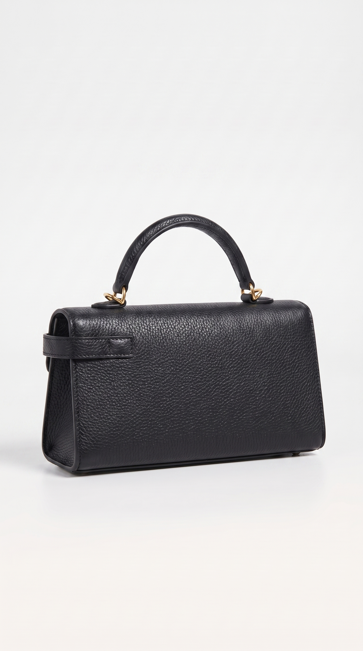 Veva - Pebbled Leather Lock Bag Black