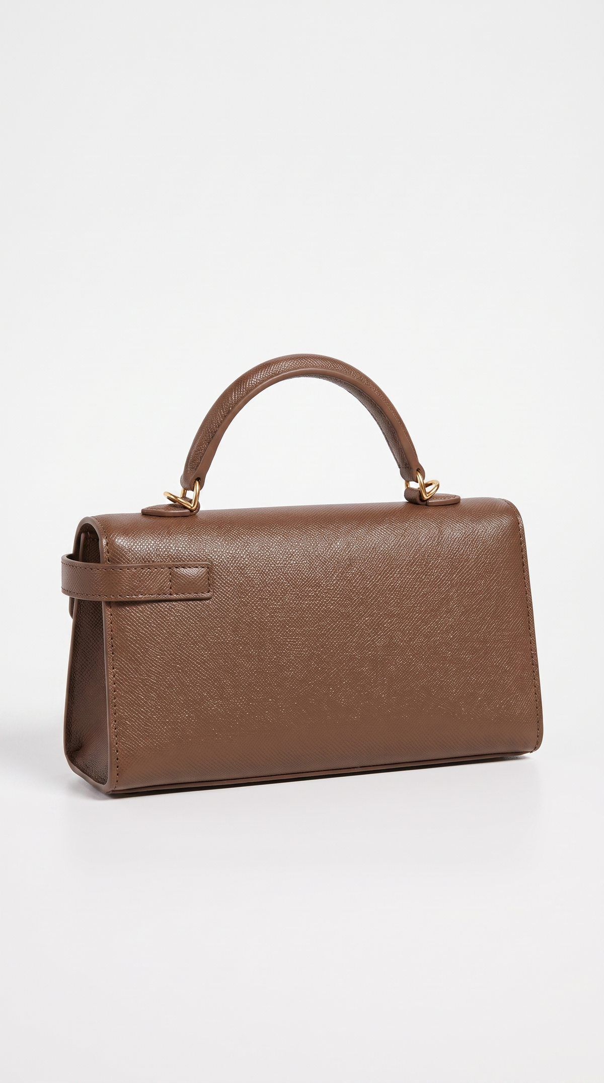 Veva - Pebbled Leather Lock Bag Brown