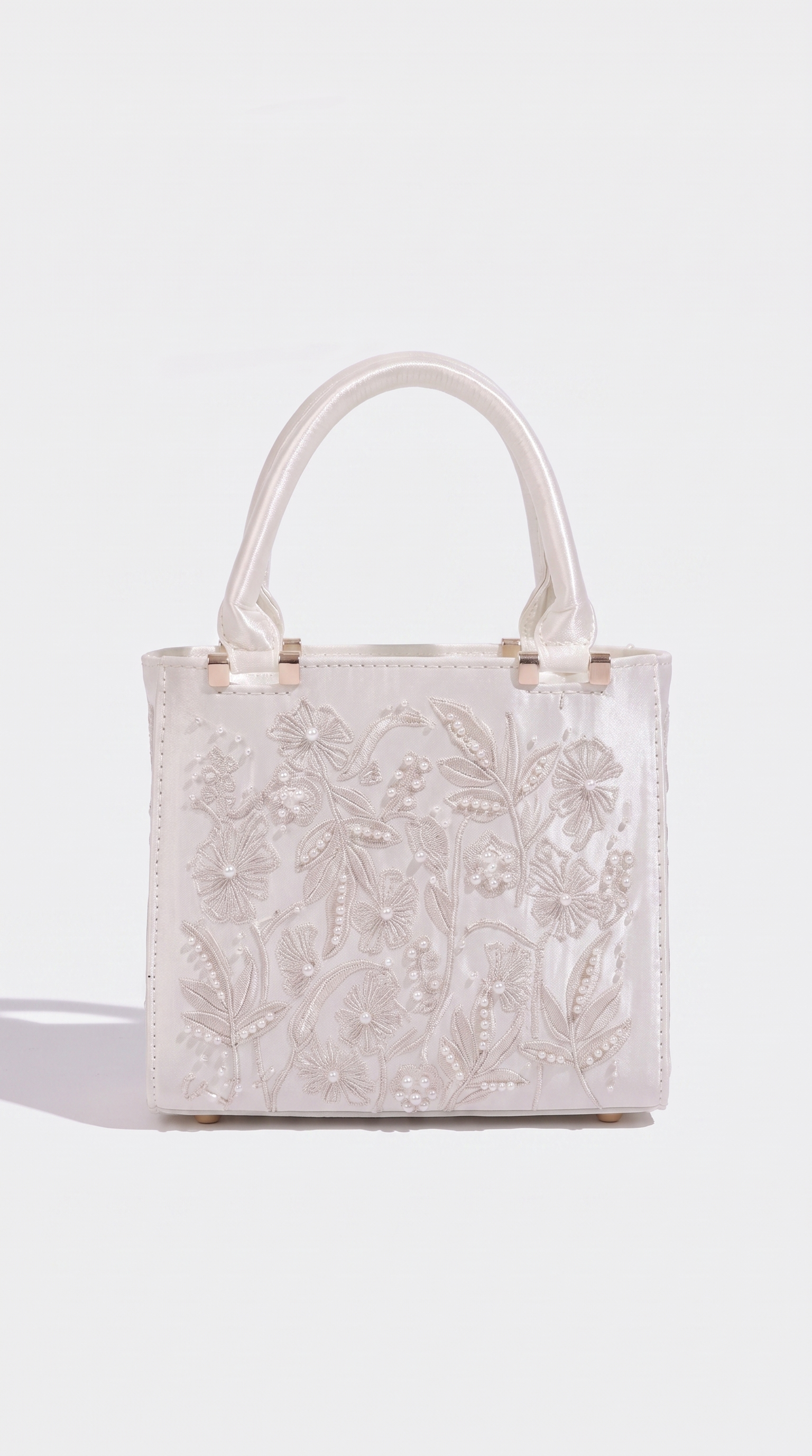 Soga - Embroidered Satin Pearl Tote Bag