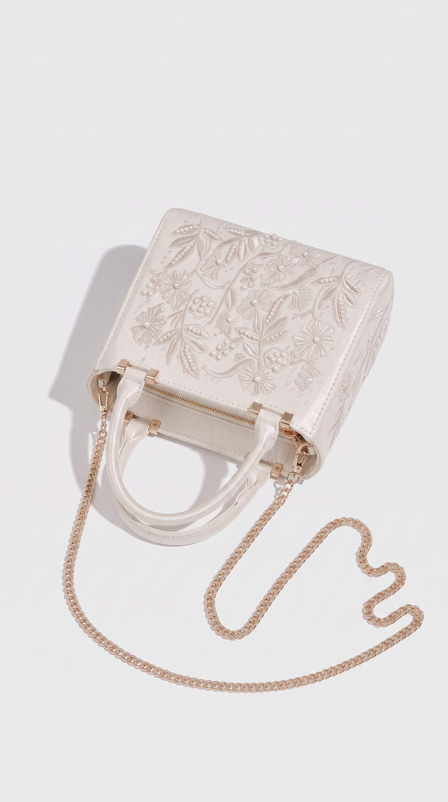 Soga - Embroidered Satin Pearl Tote Bag