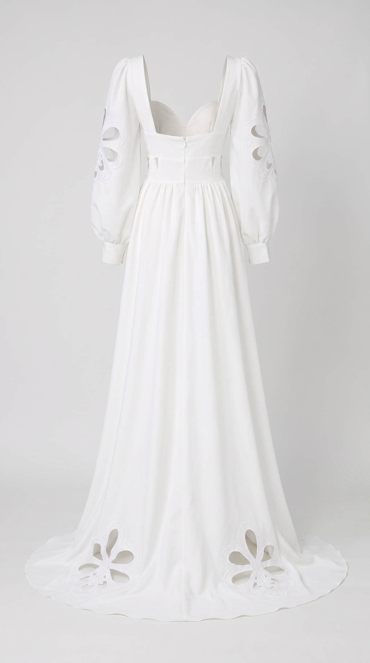 Porto - Ruffled Cutout High-Low Gown White