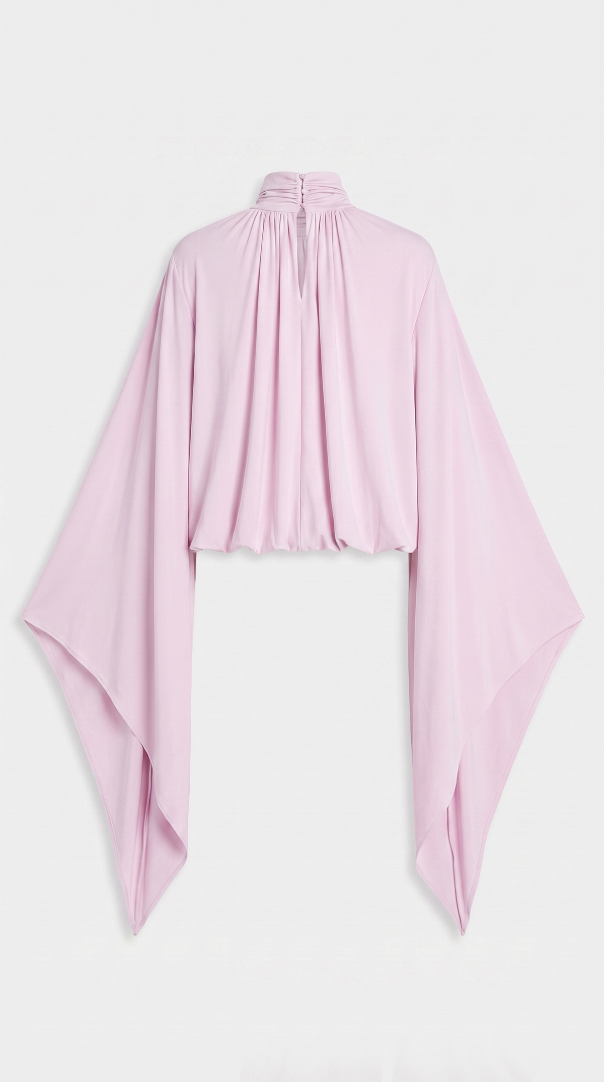 Nasia - Draped Cape Top & Pleated Harem Pants Two-Piece Set Pink
