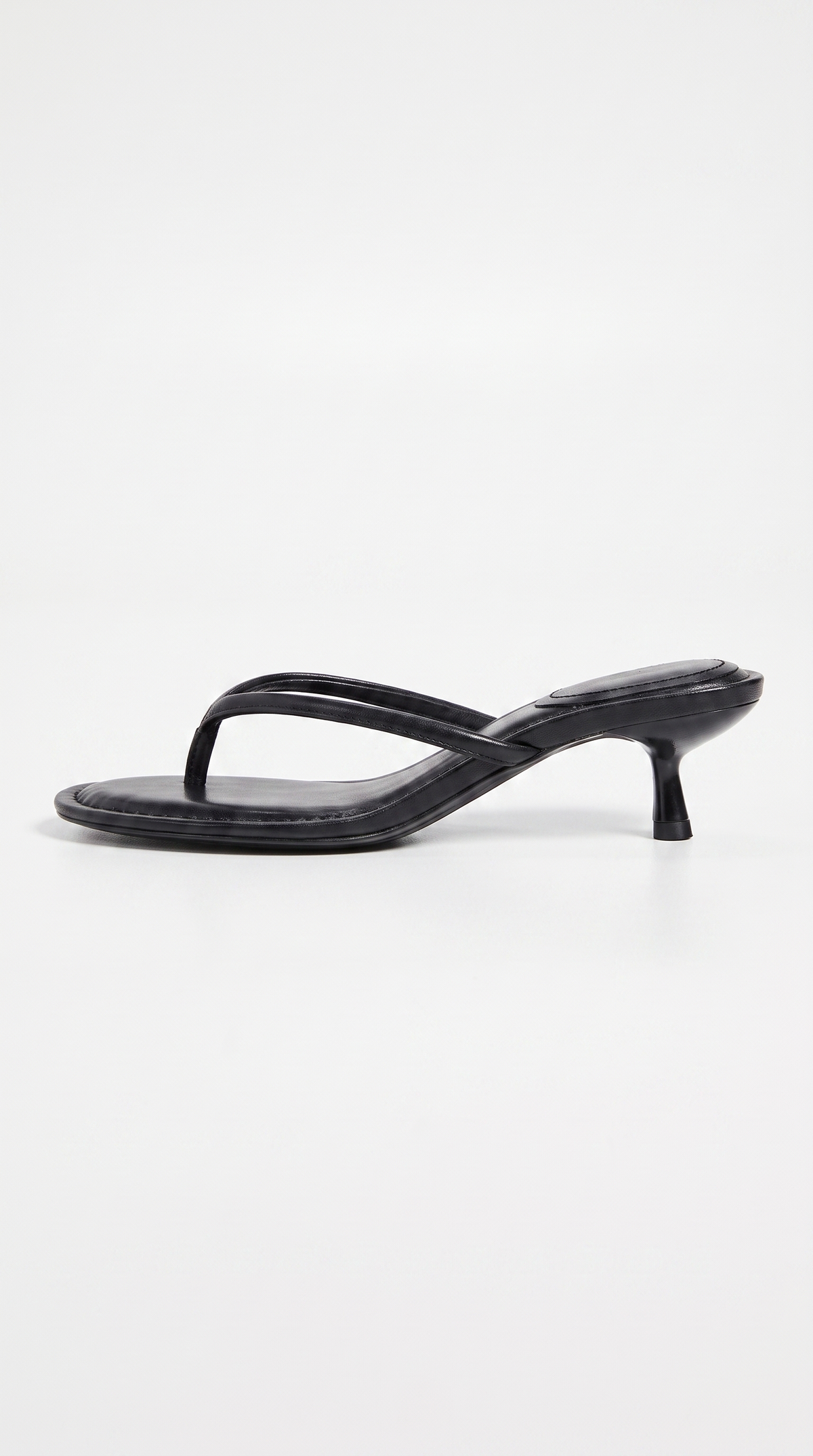 Tivoli - Minimalist Thong Kitten-Heel Mules Black