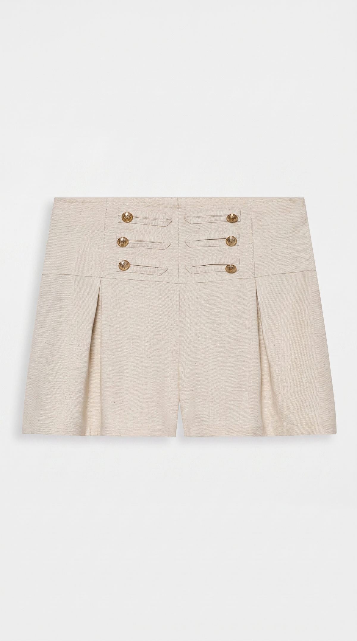 Casi - Military Zipped Vest & Pleated Shorts Set