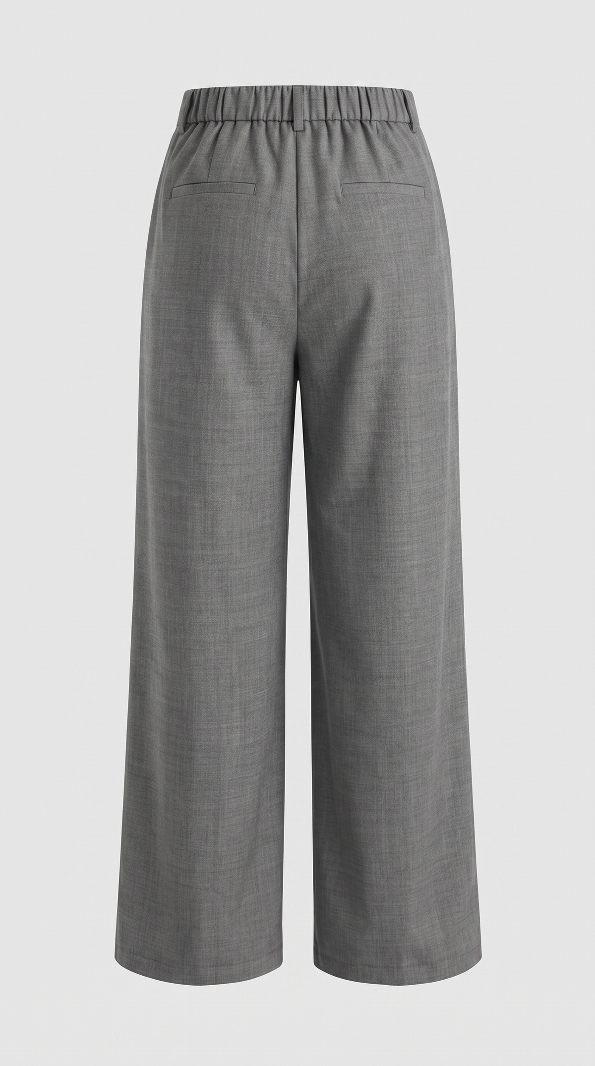 Domo – Asymmetric Crossover Wide-Leg Trousers Gray