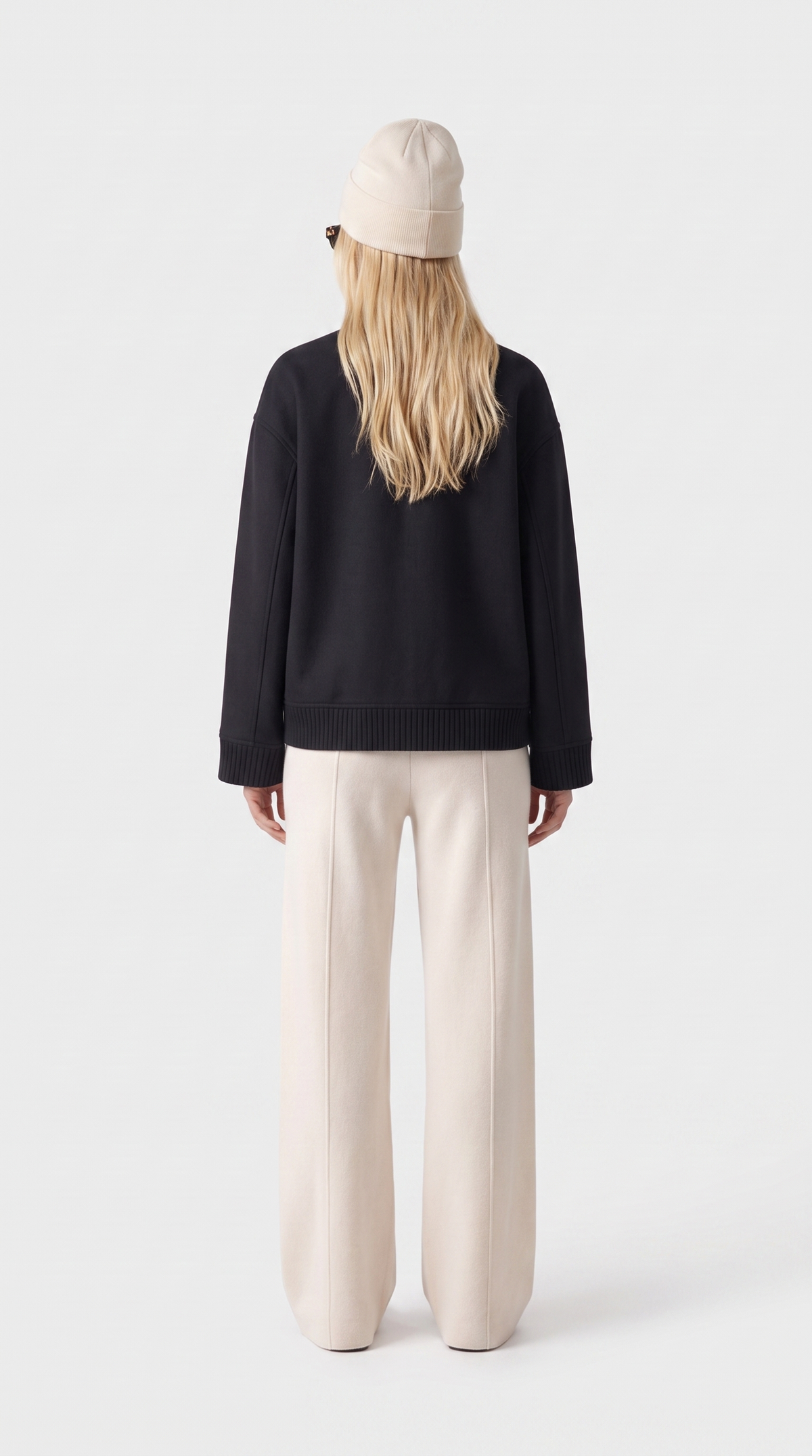 Taori – Ribbed-Trim Cashmere Bomber Jacket Black
