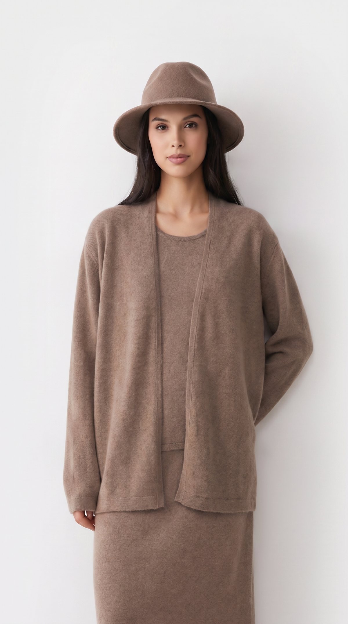 Casata – Fine Gauge Cashmere Knit Tank Top Brown