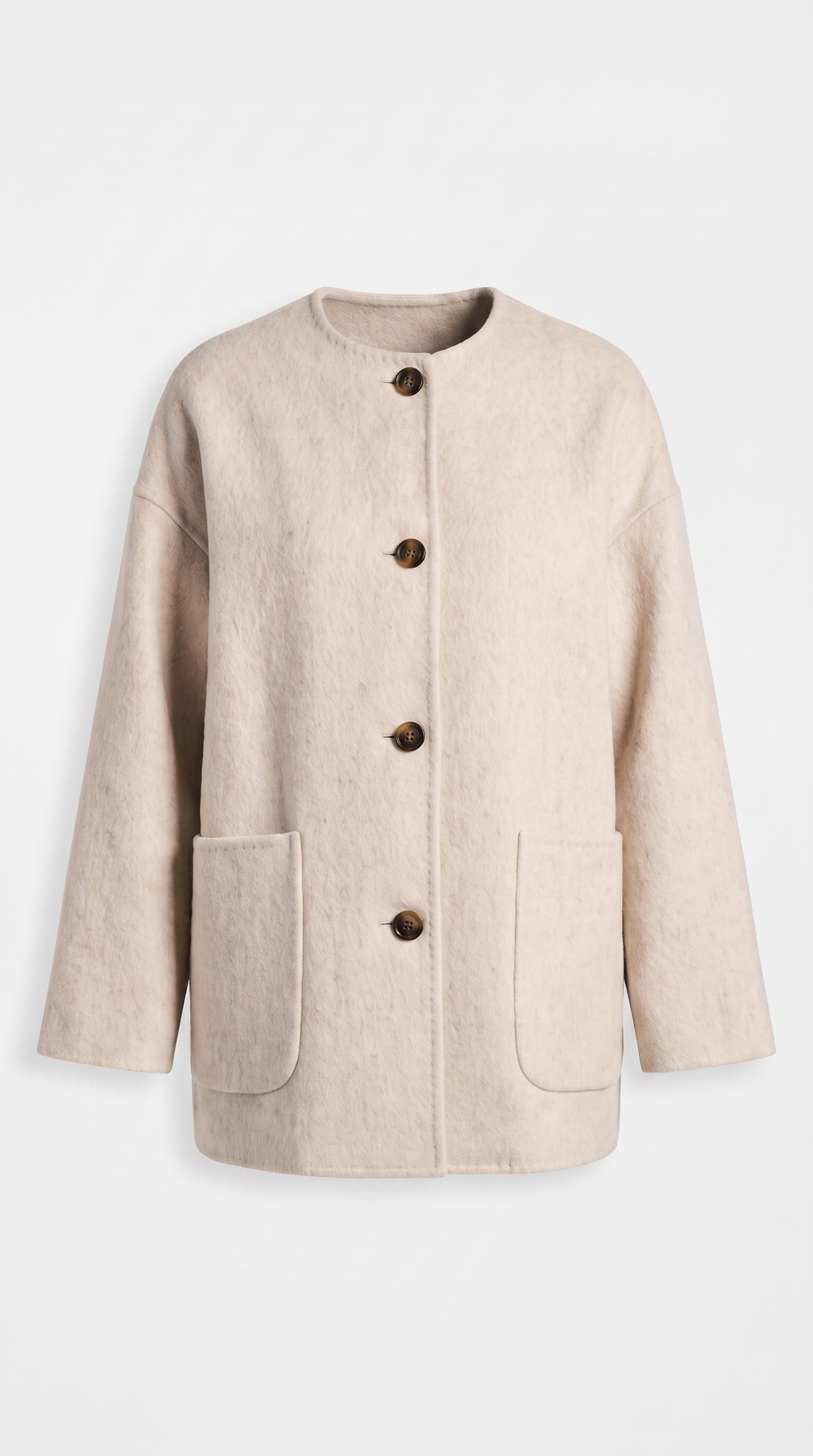 Vasto – Blanket-Stitch Cashmere Blend Scarf Coat Beige