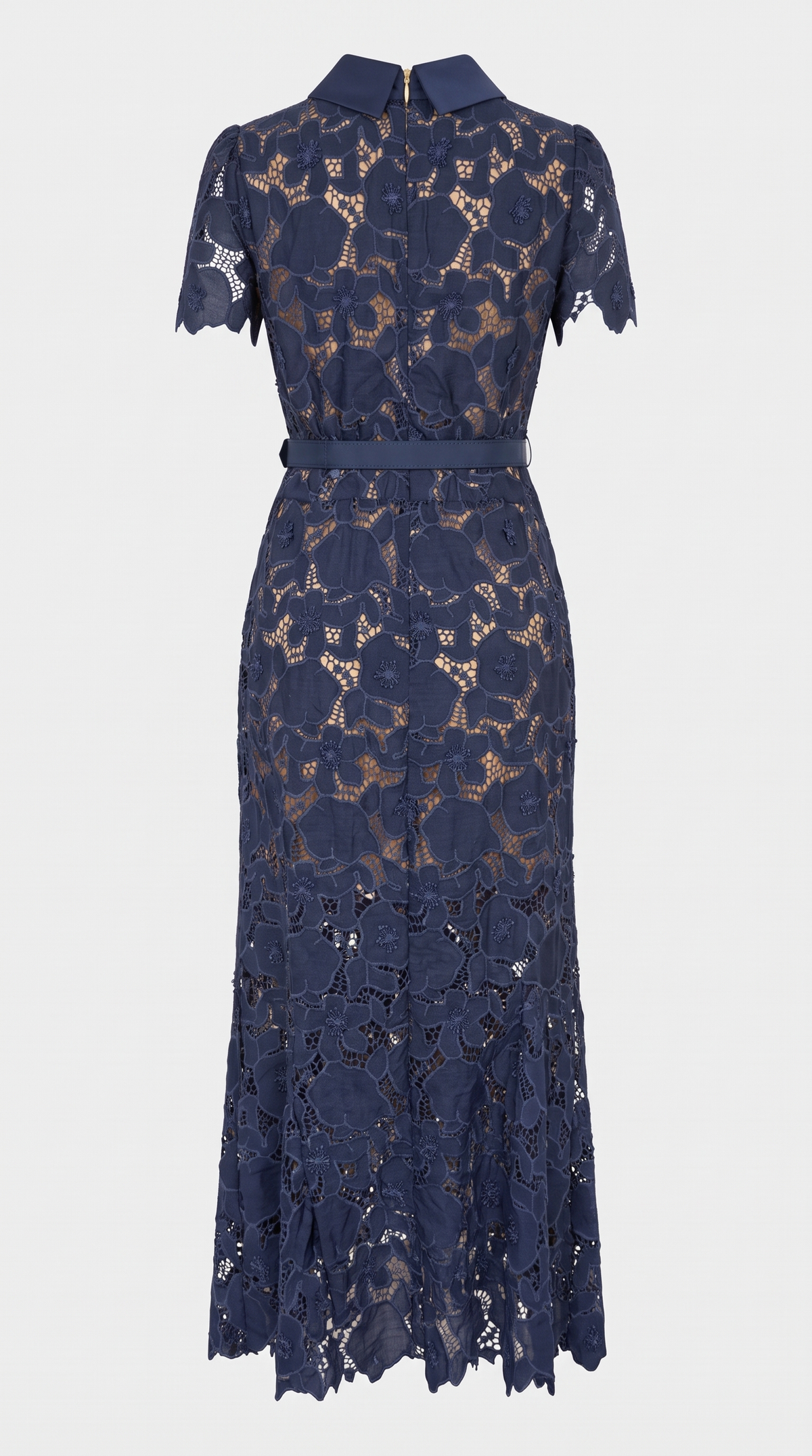 Dune - Belted Floral Lace Midi Dress