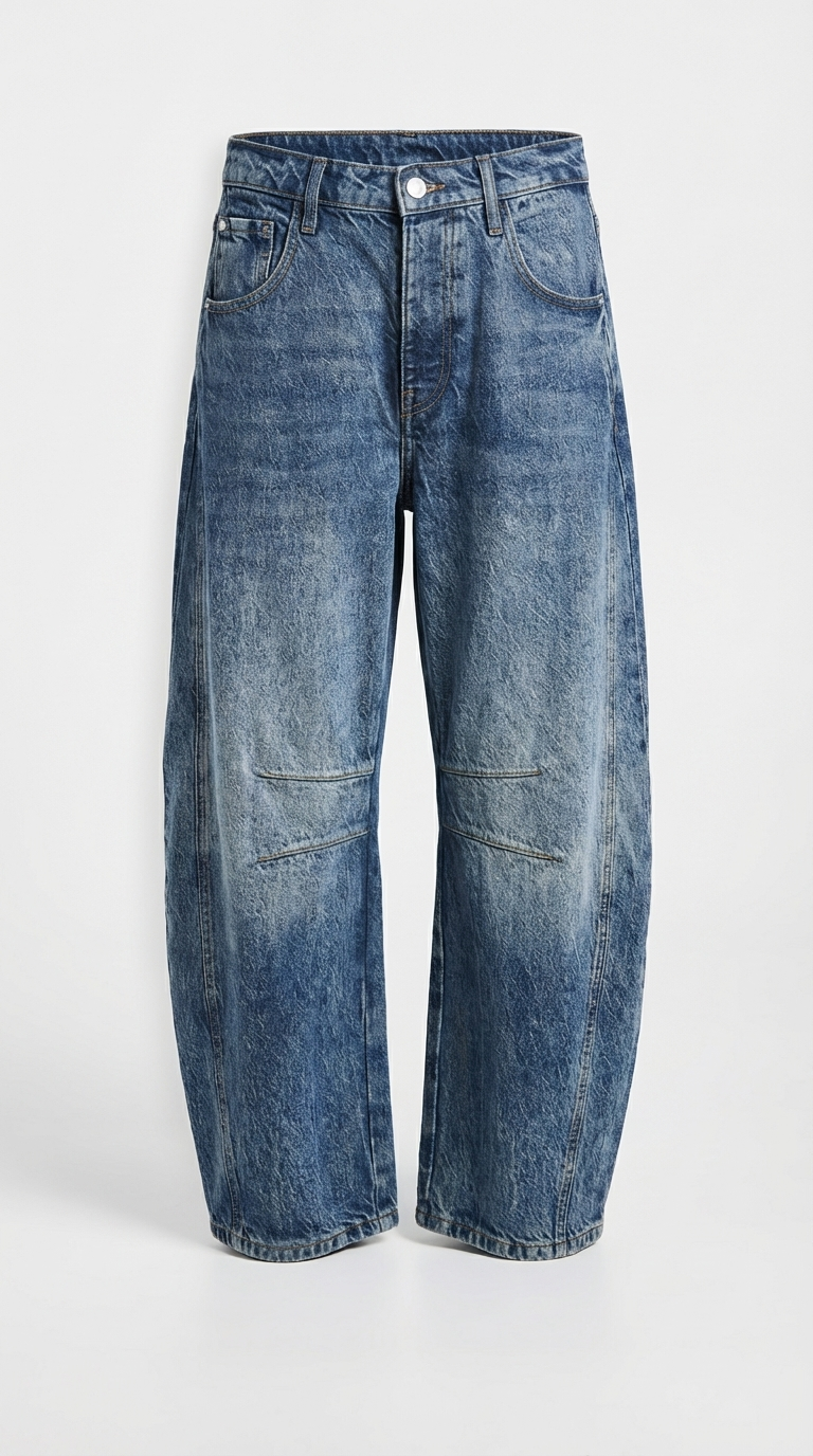 Storma - Hoch elastische Mid-Rise Barrel Jeans Blau