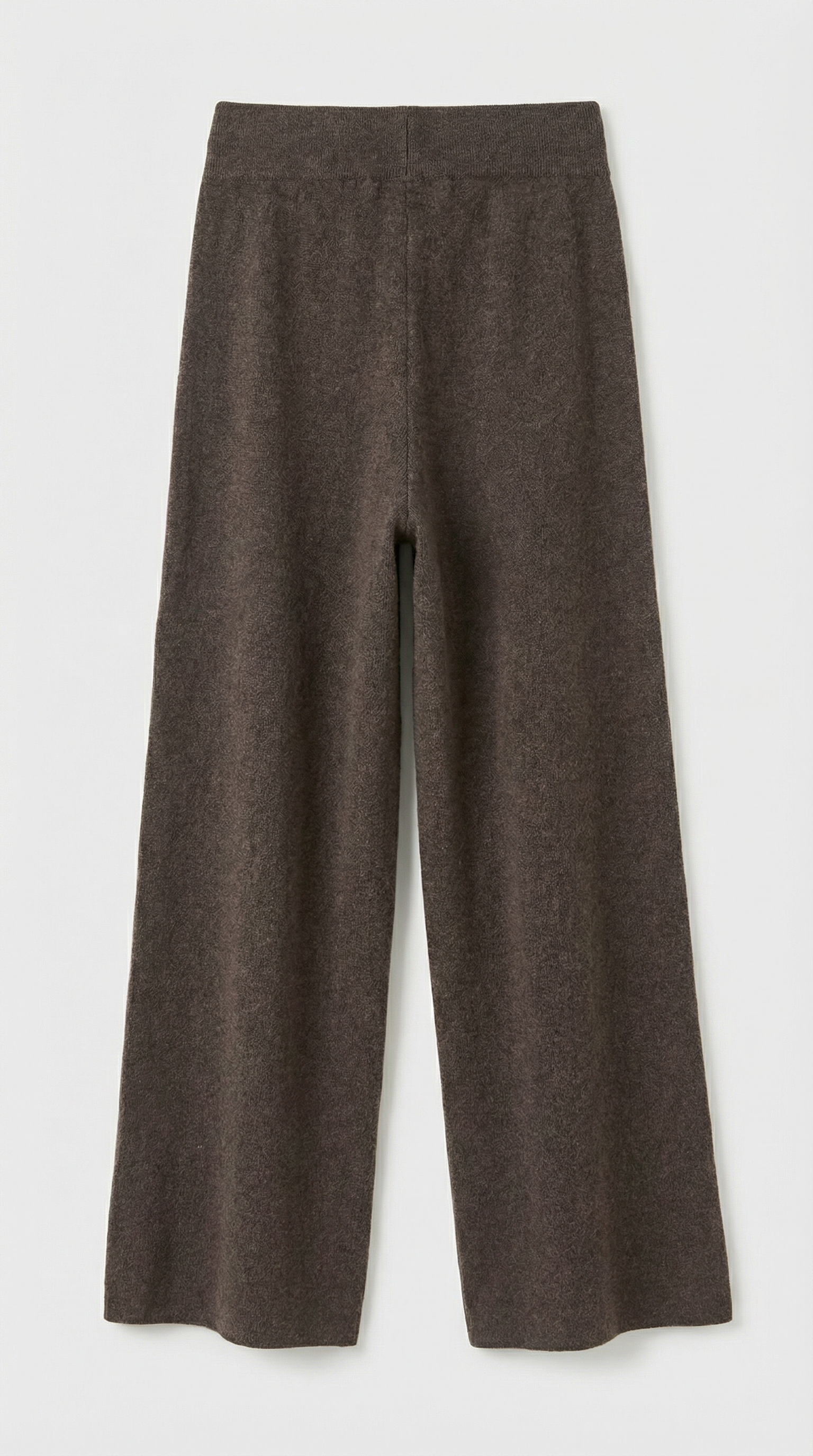 Milos - Pantalon large 100 % laine mérinos marron