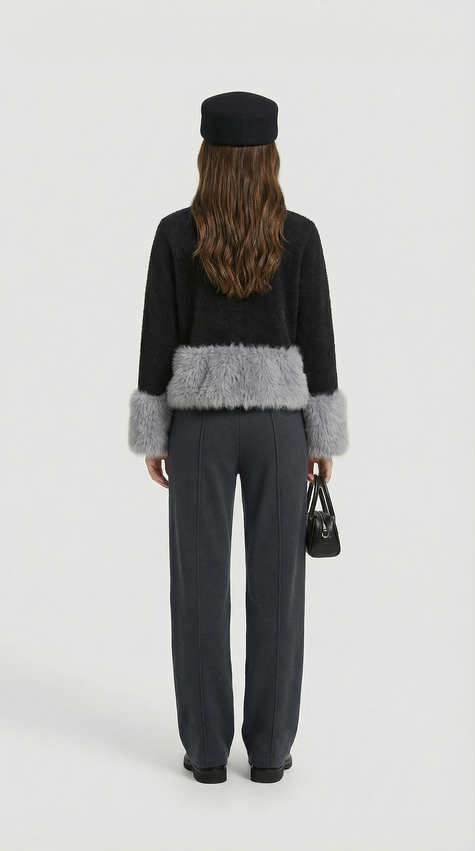 إيرا - كارديغان محاك أنيق بأكمام طويلة فروية