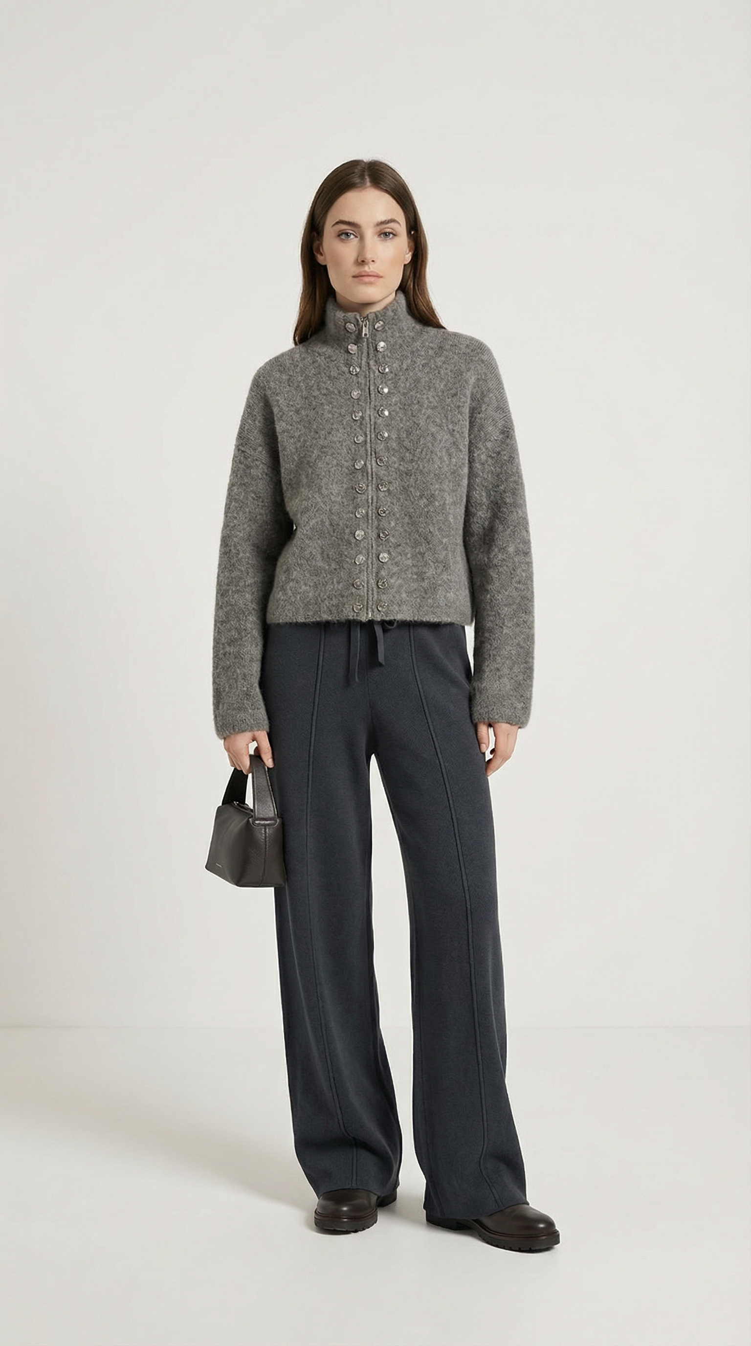 هيرون - كارديغان محاك مزدوج الصدر وناعم