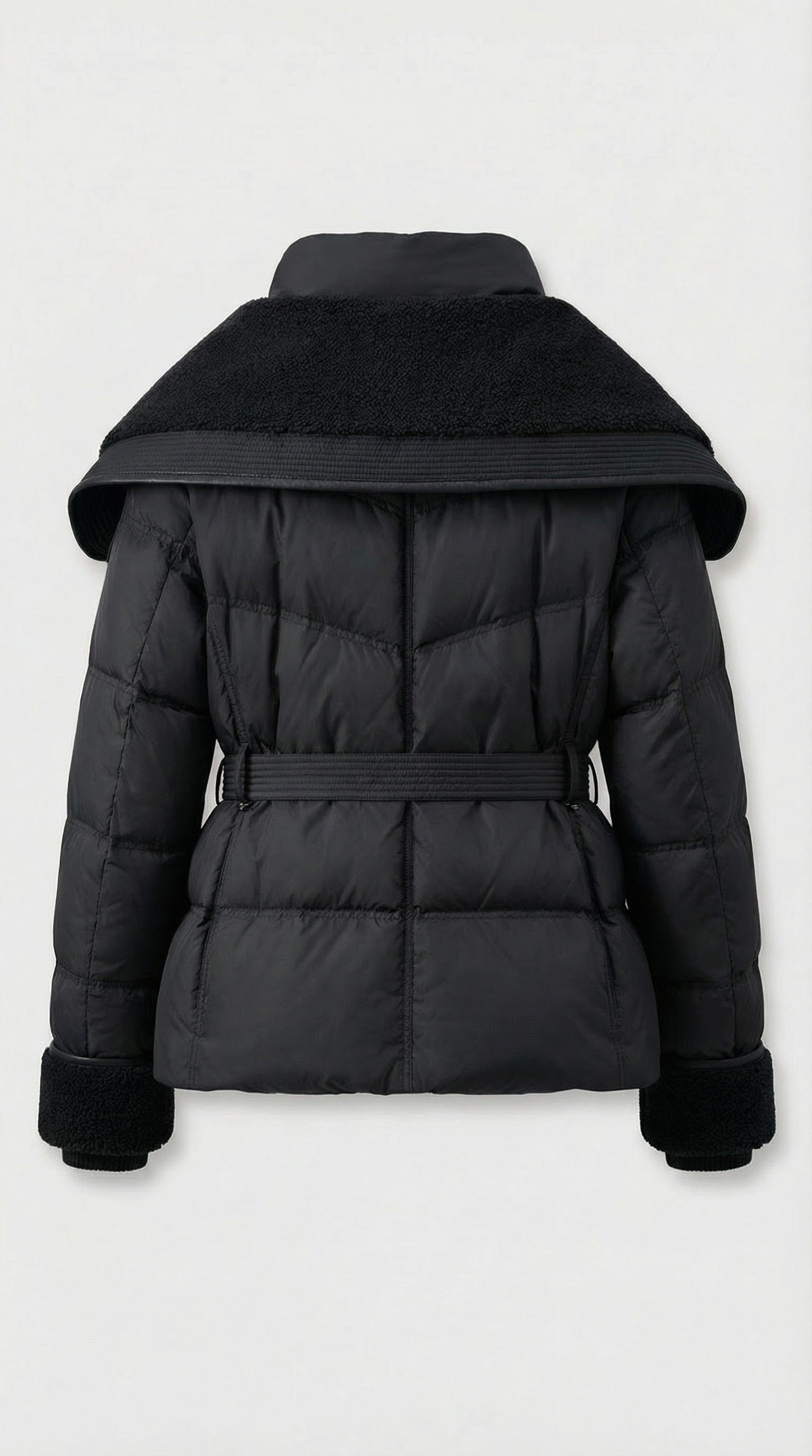 Kryos – Schicke Daunenjacke mit großem Kragen Schwarz