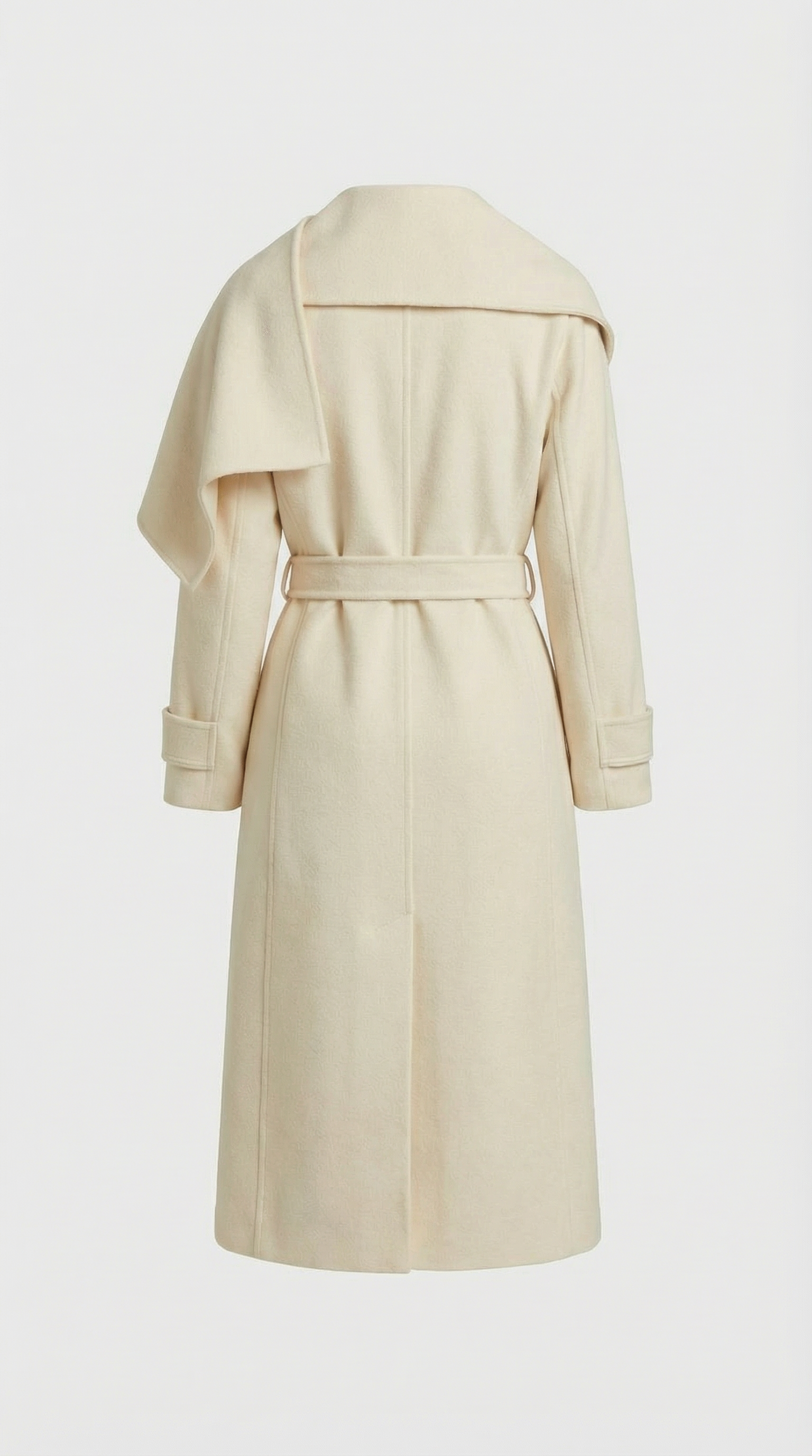 Aurelia - Natürliche doppelseitige Wolljacke mit weichem Schal Elfenbein