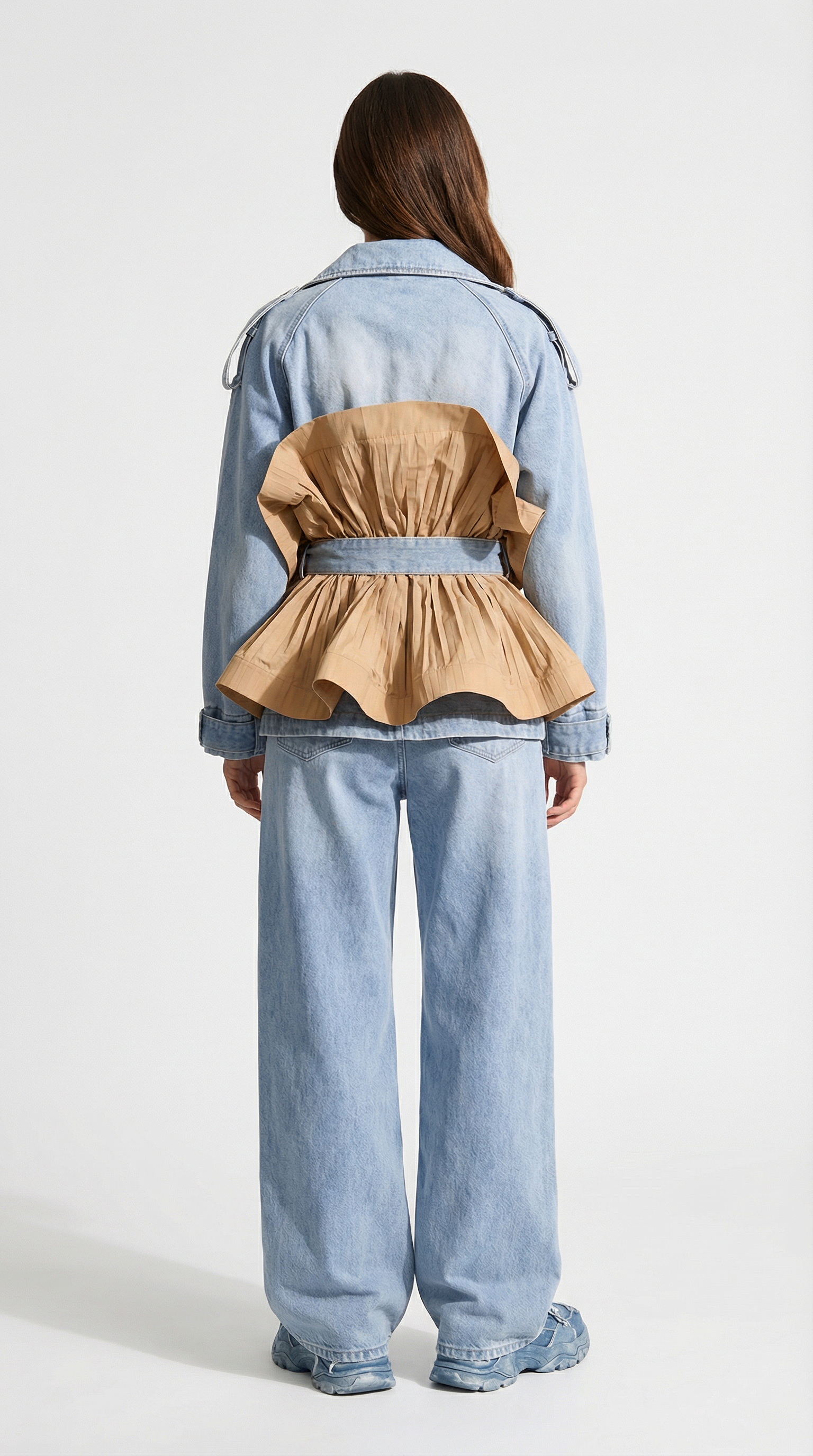 Seraphine - Rüschens Denimjacke mit klassischem Reverskragen